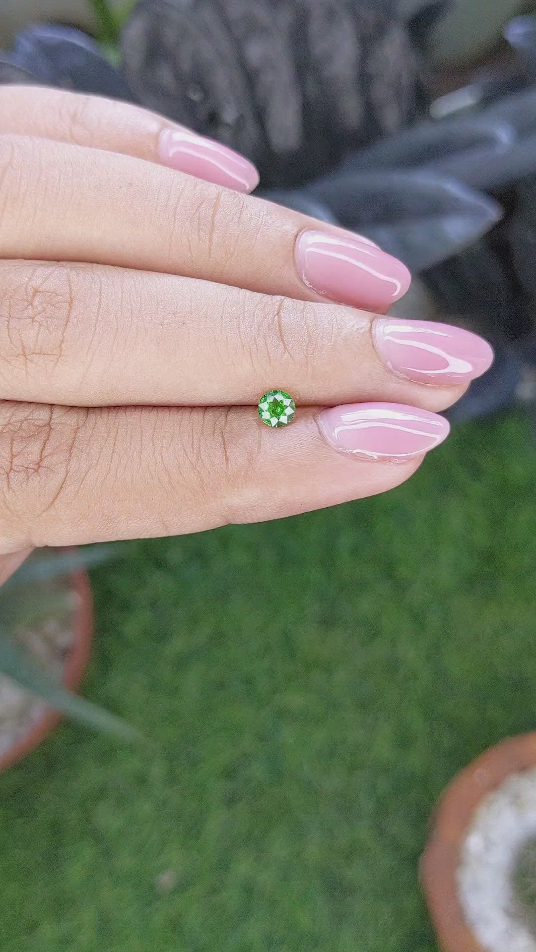 0.27 Ct. Tsavorite Garnet from Tanzania Size Video