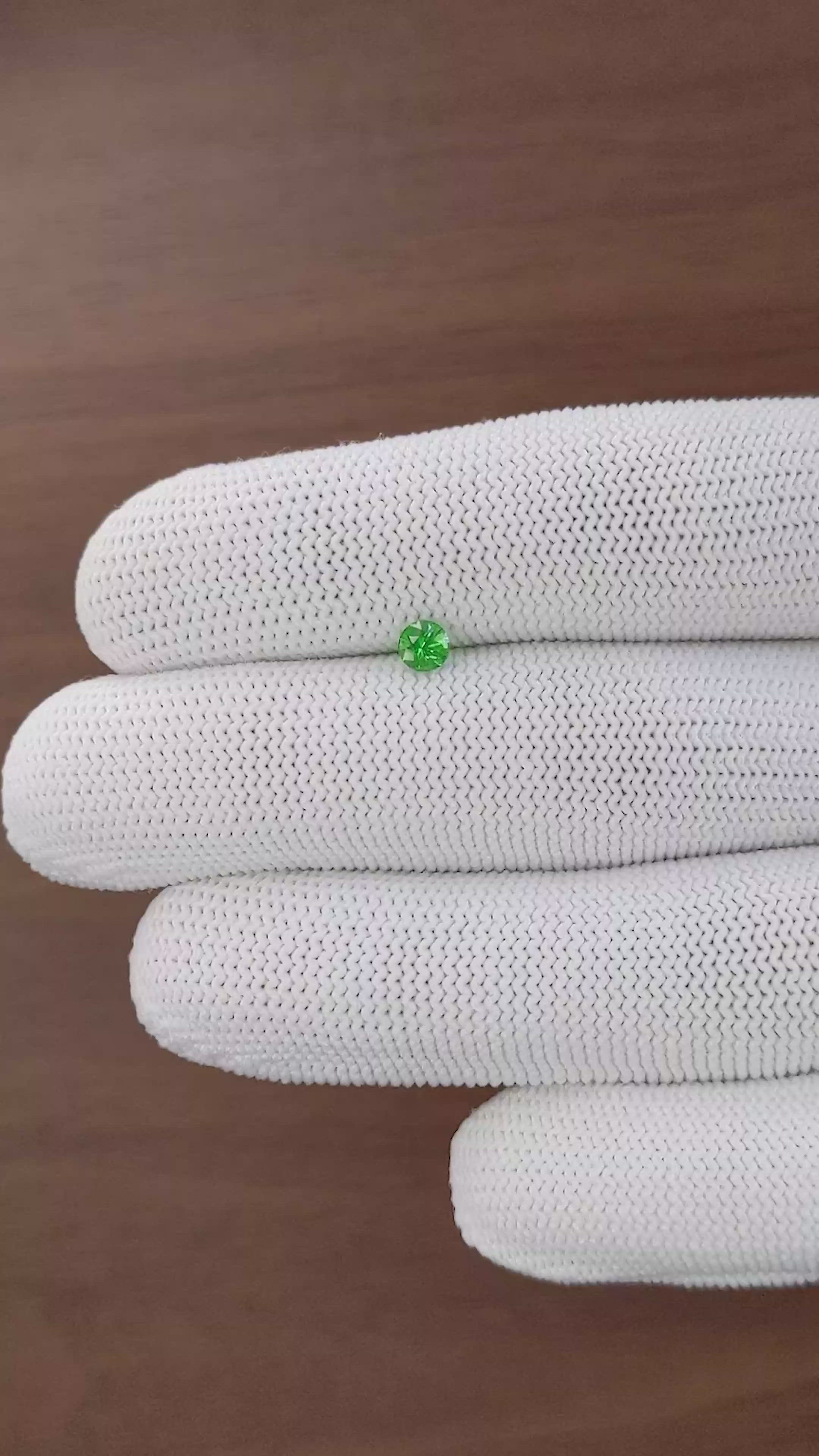 0.34 Ct. Tsavorite Garnet from Tanzania Size Video