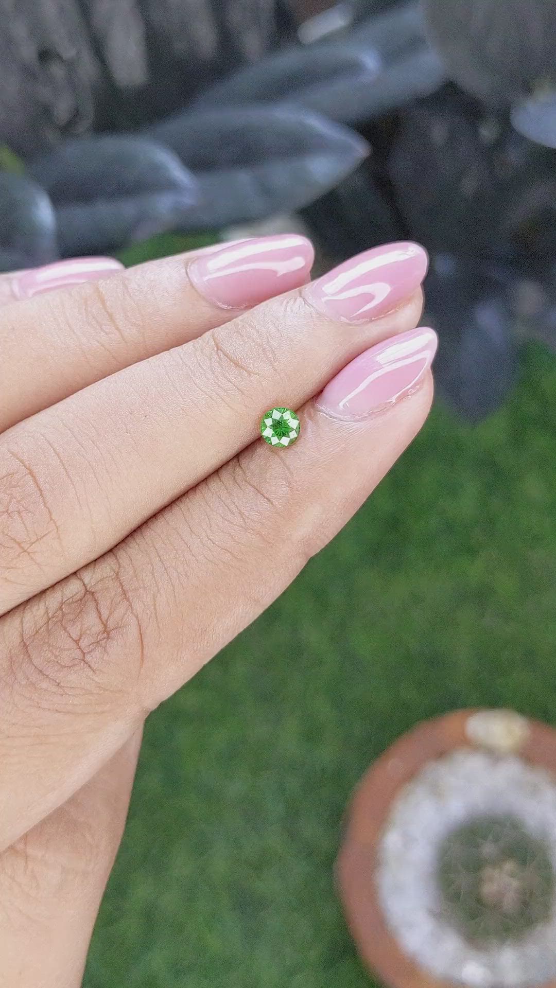 0.34 Ct. Tsavorite Garnet from Tanzania Size Video