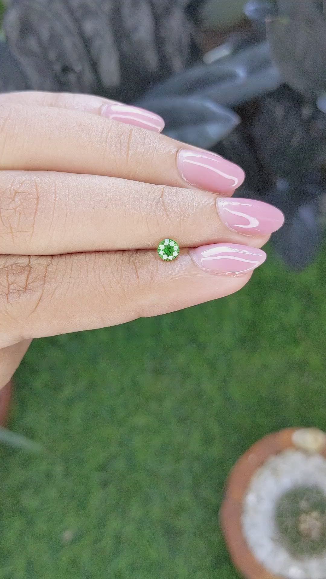 0.34 Ct. Tsavorite Garnet from Tanzania Size Video