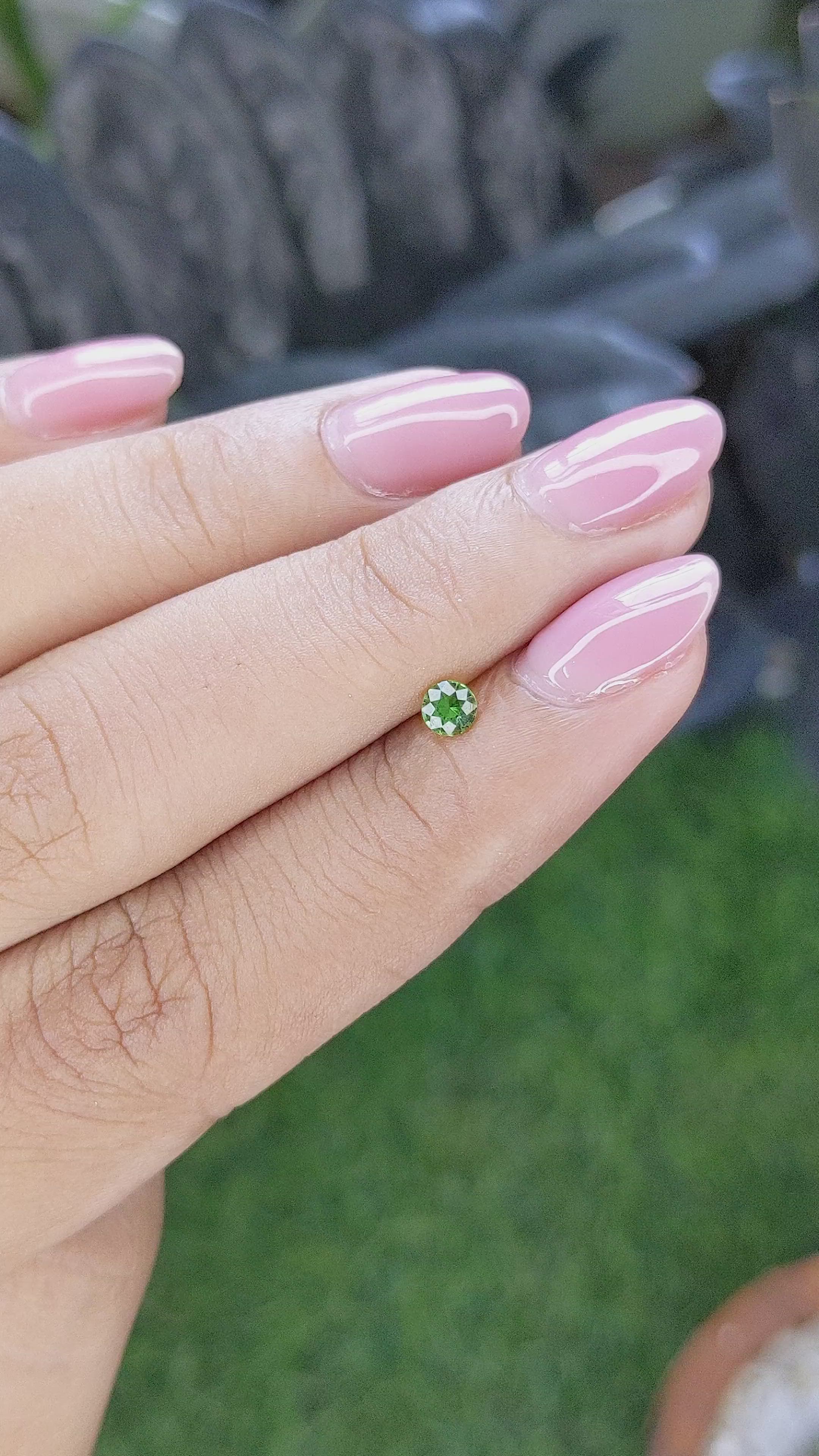 0.20 Ct. Tsavorite Garnet from Tanzania Size Video