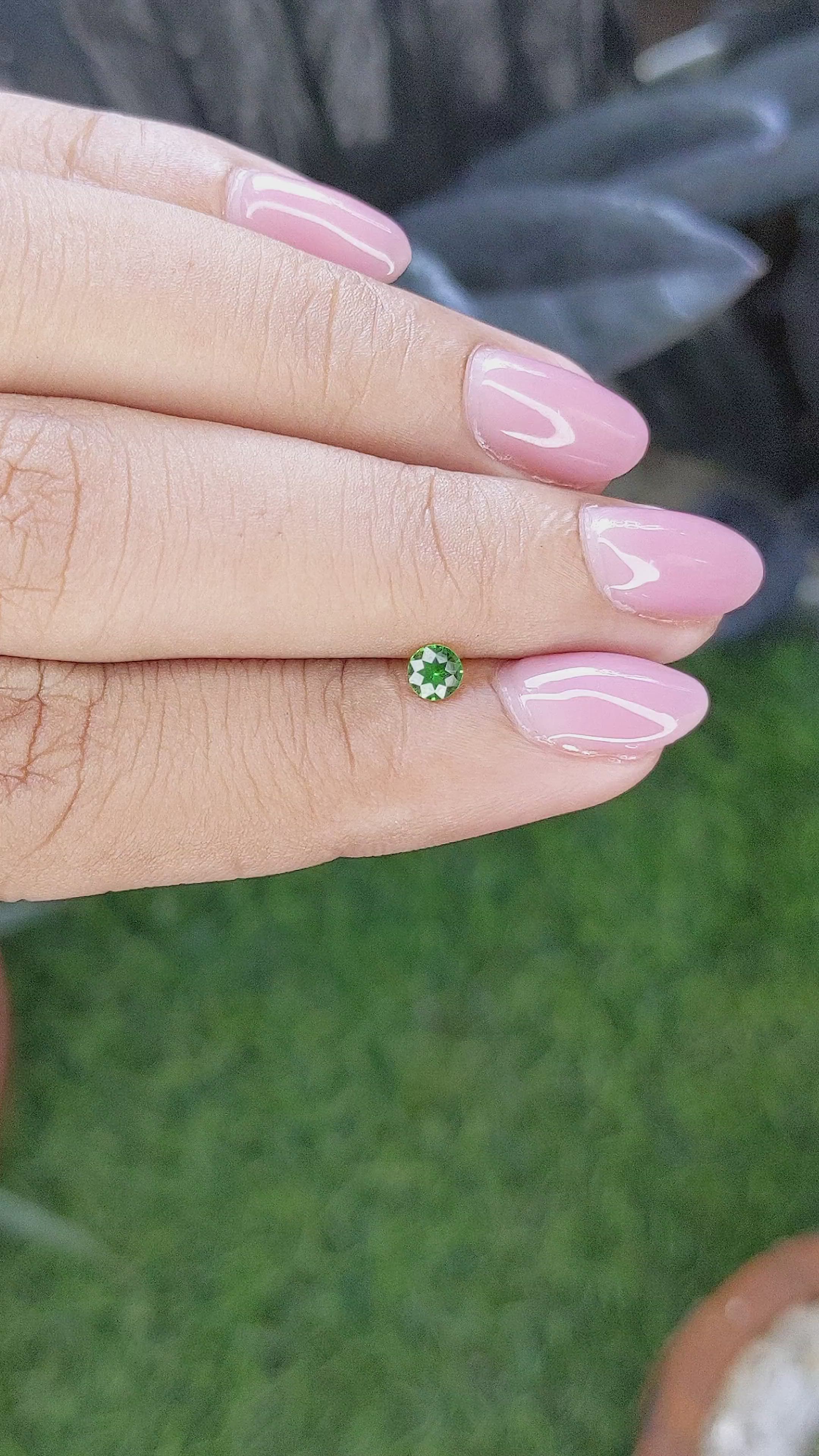 0.18 Ct. Tsavorite Garnet from Tanzania Size Video
