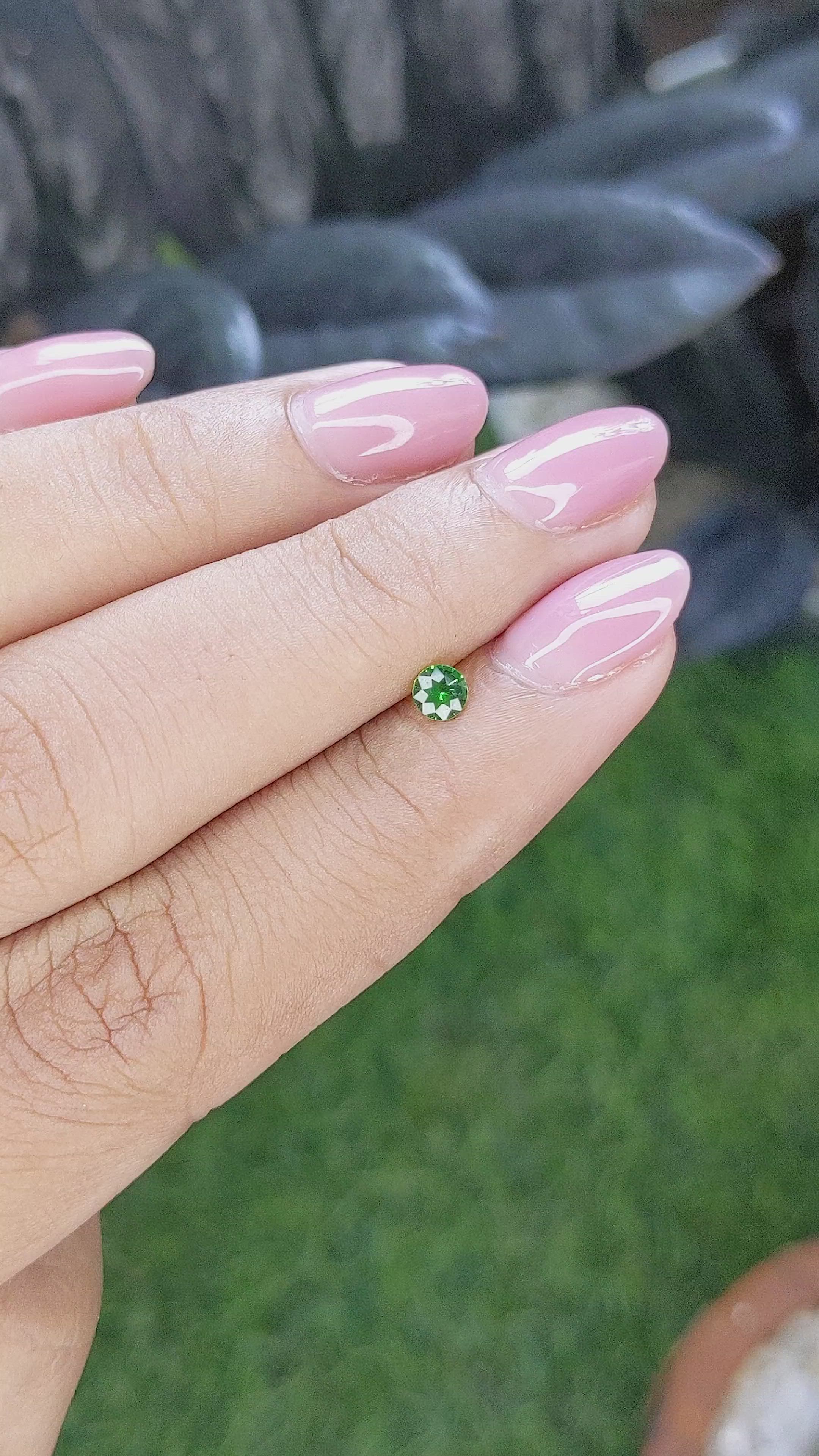 0.18 Ct. Tsavorite Garnet from Tanzania Size Video