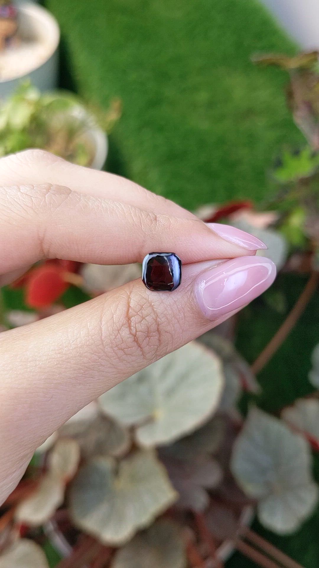 2.26 Ct. Red Cabochon Almandine Garnet from Ceylon (Sri Lanka) Size Video
