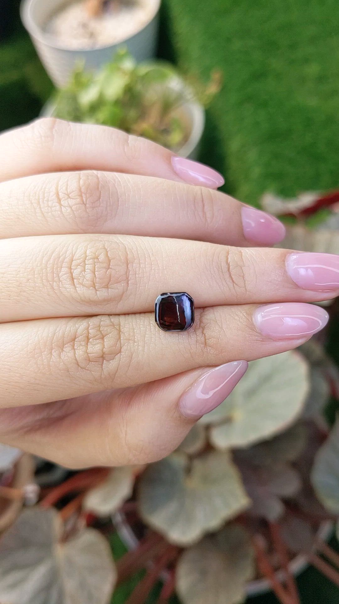 2.26 Ct. Red Cabochon Almandine Garnet from Ceylon (Sri Lanka) Size Video