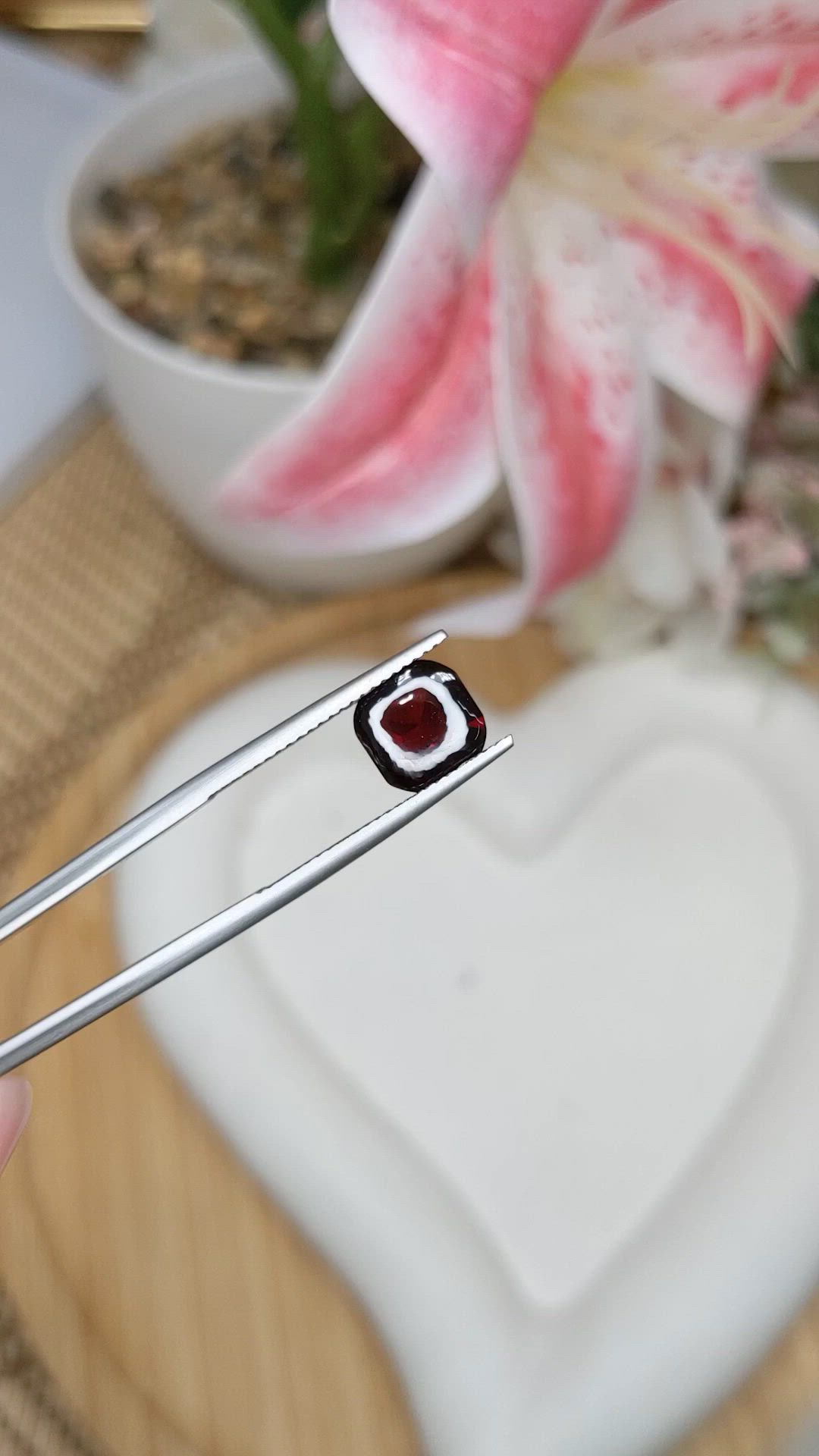 2.26 Ct. Red Cabochon Almandine Garnet from Ceylon (Sri Lanka) Size Video