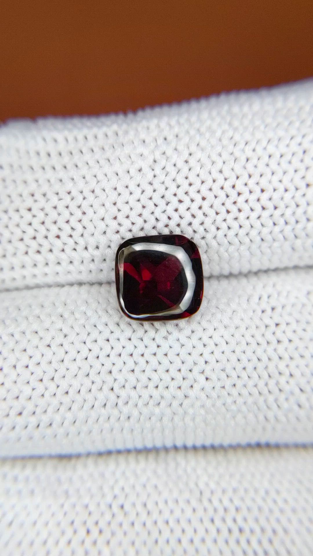 2.42 Ct. Red Cabochon Almandine Garnet from Ceylon (Sri Lanka) Size Video