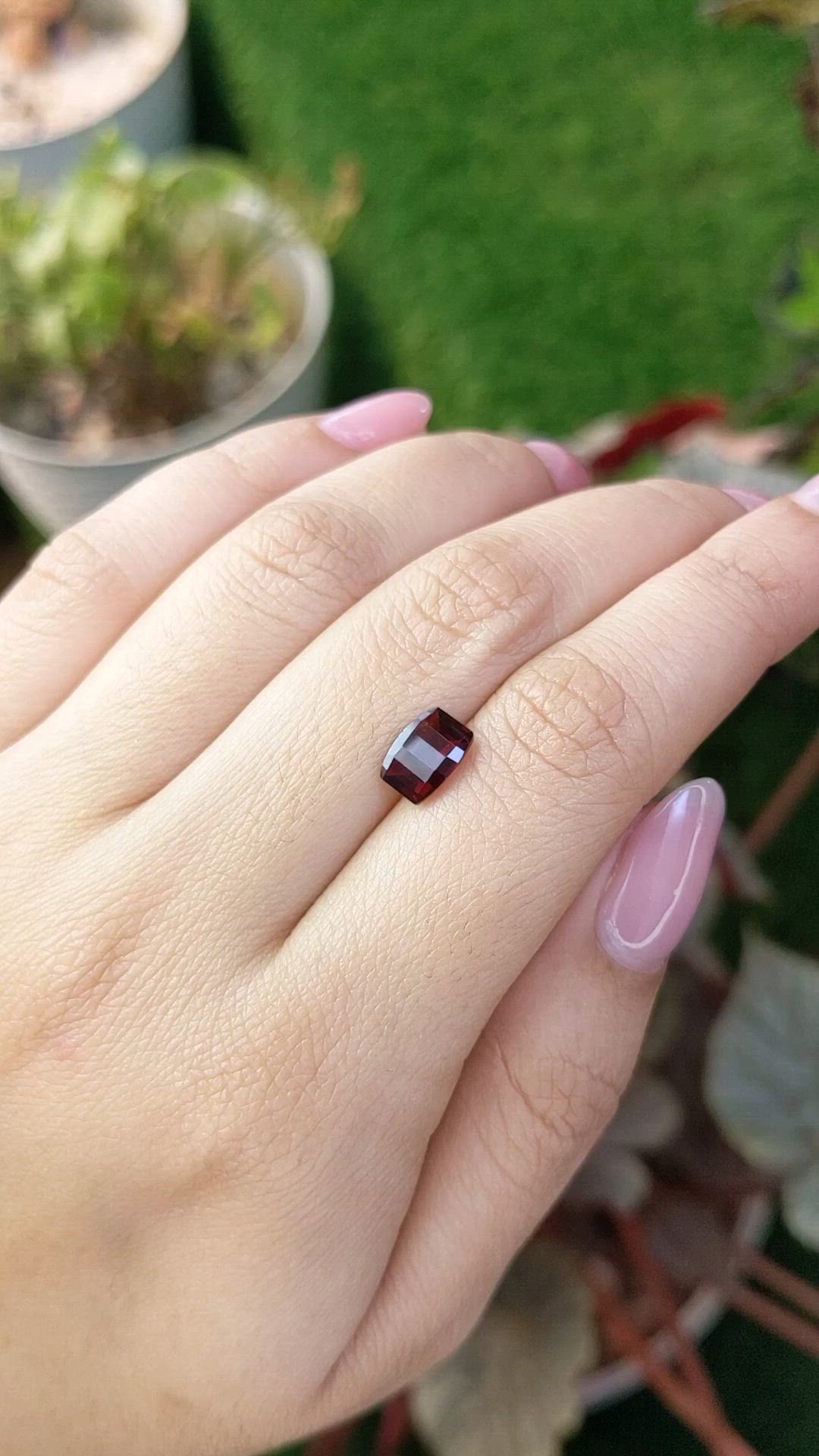 1.69 Ct. Red Almandine Garnet from Ceylon (Sri Lanka) Size Video