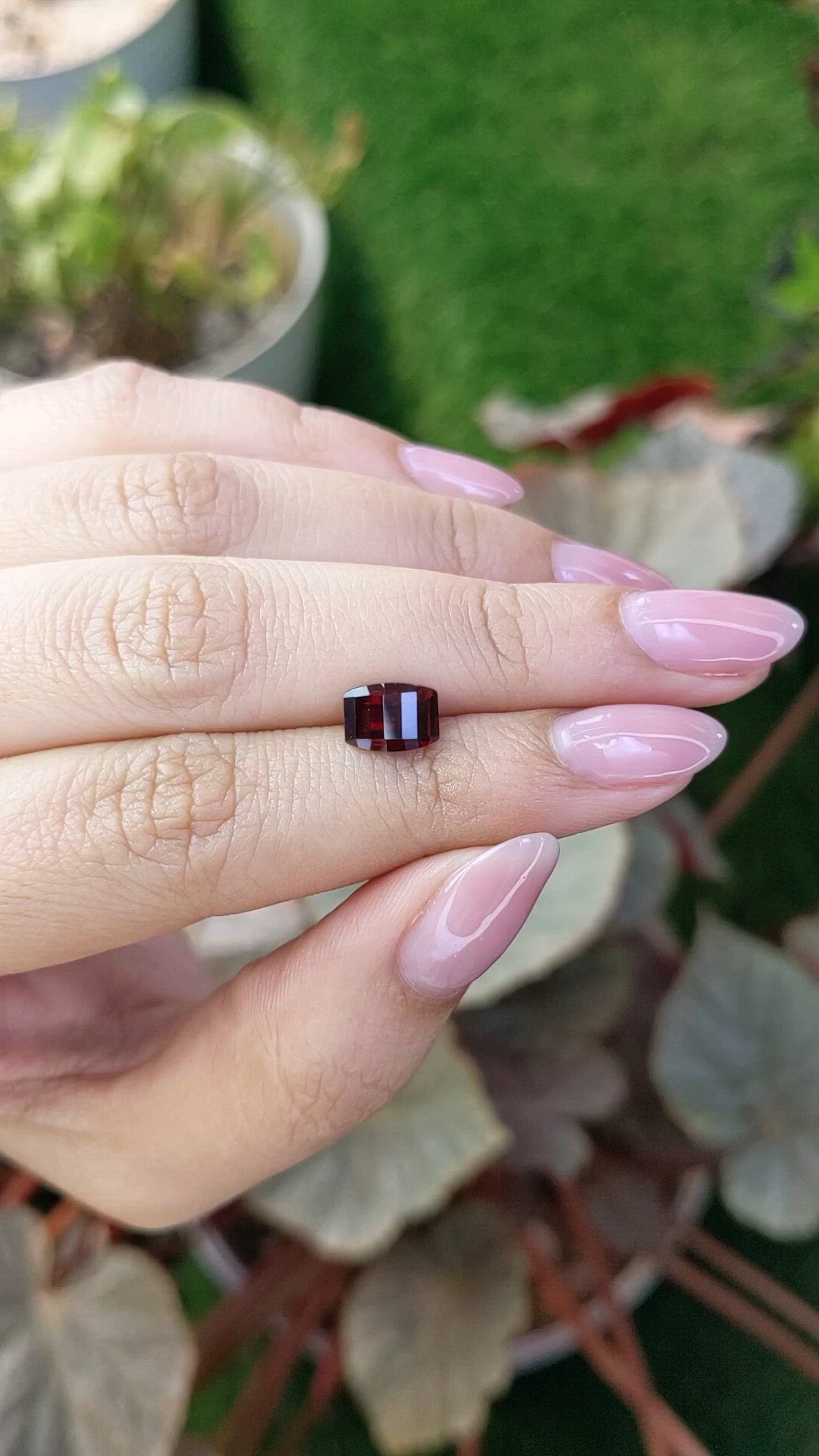 1.69 Ct. Red Almandine Garnet from Ceylon (Sri Lanka) Size Video