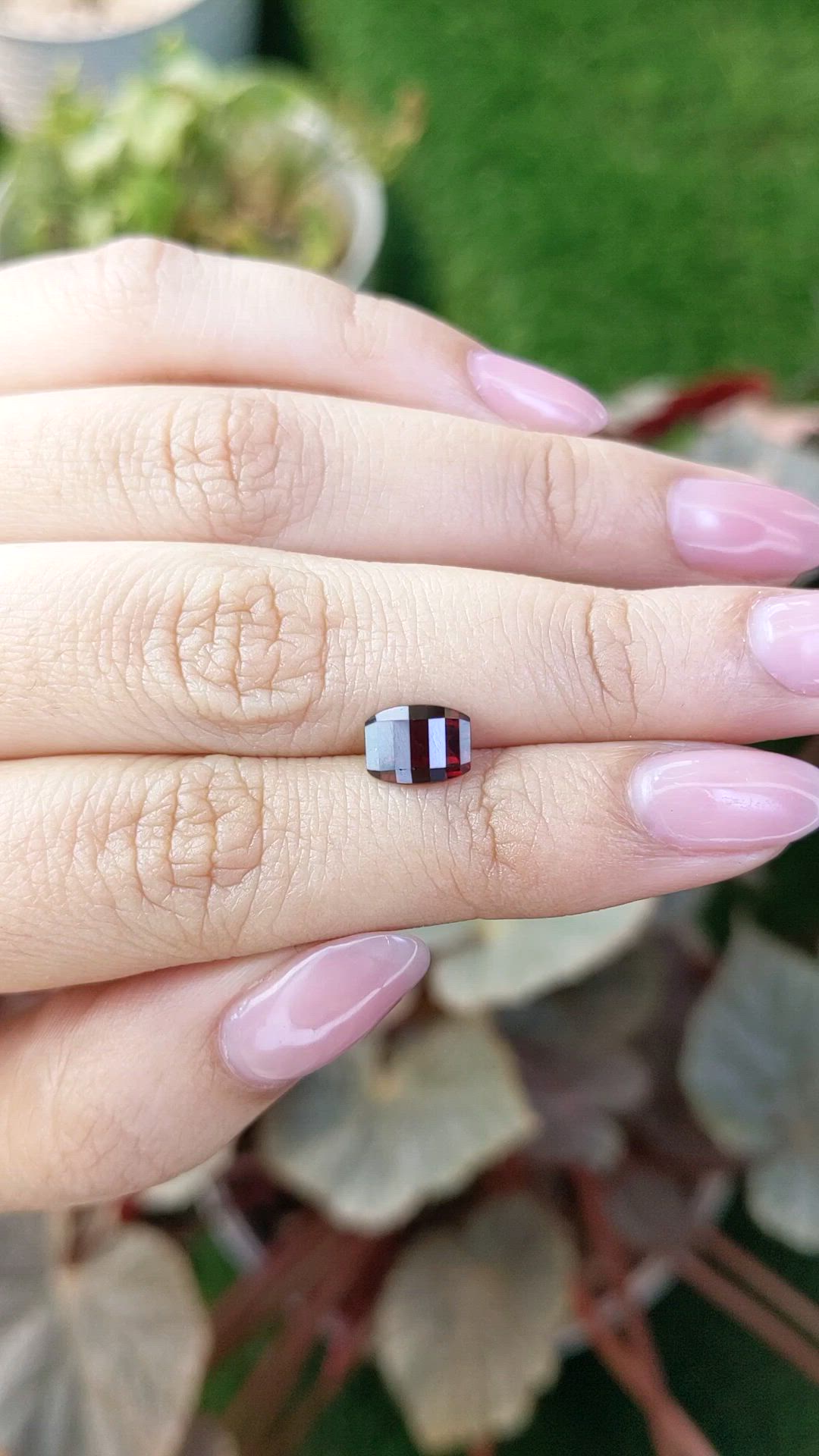 1.62 Ct. Red Almandine Garnet from Ceylon (Sri Lanka) Size Video