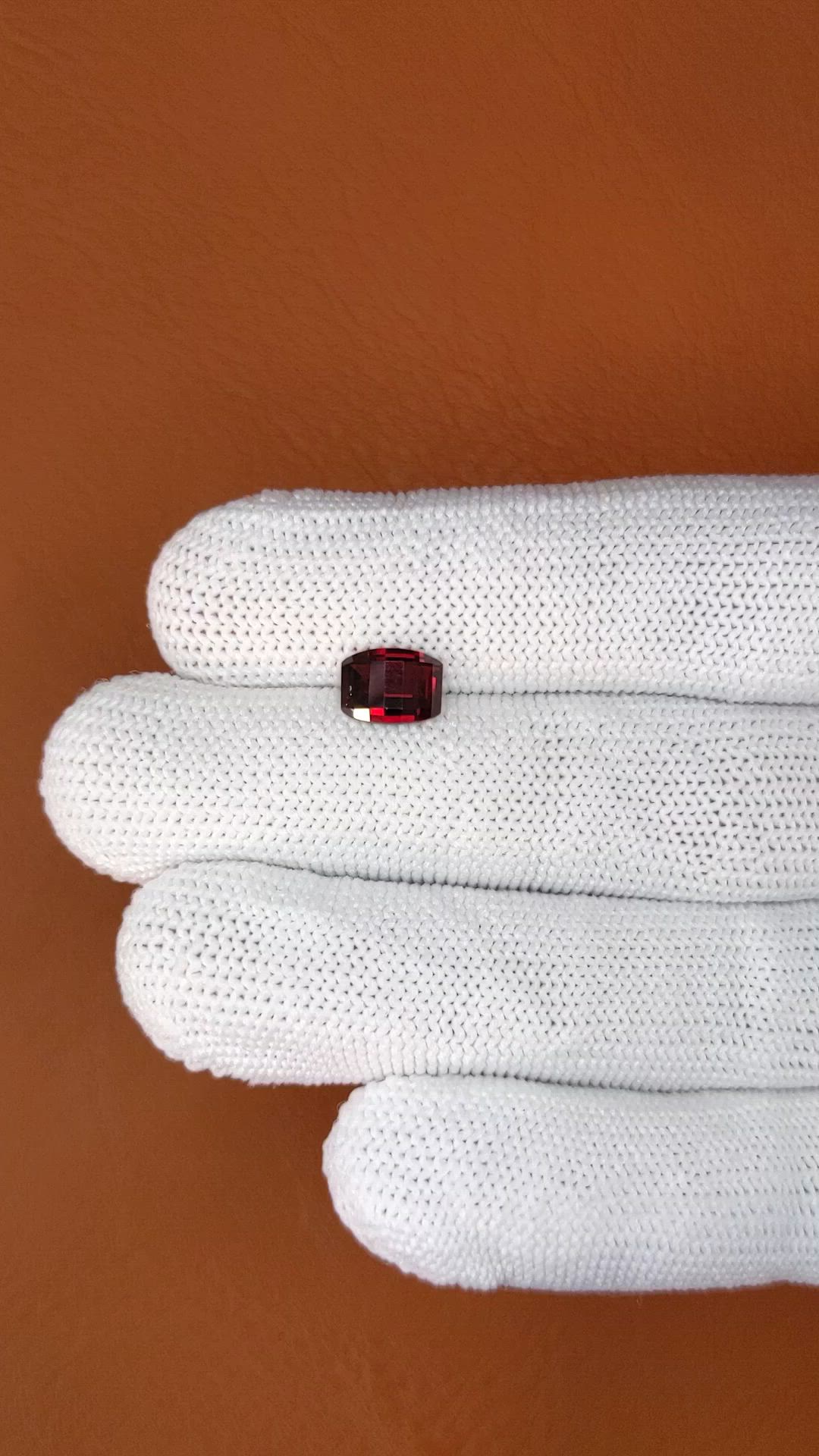1.62 Ct. Red Almandine Garnet from Ceylon (Sri Lanka) Size Video
