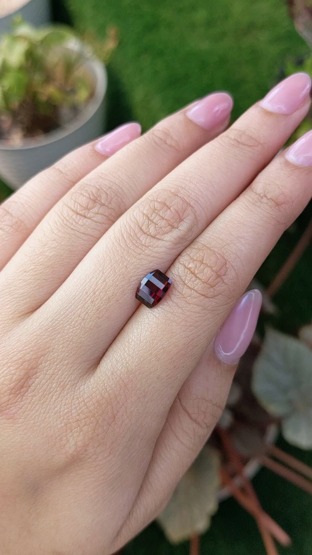1.62 Ct. Red Almandine Garnet from Ceylon (Sri Lanka) Size Video
