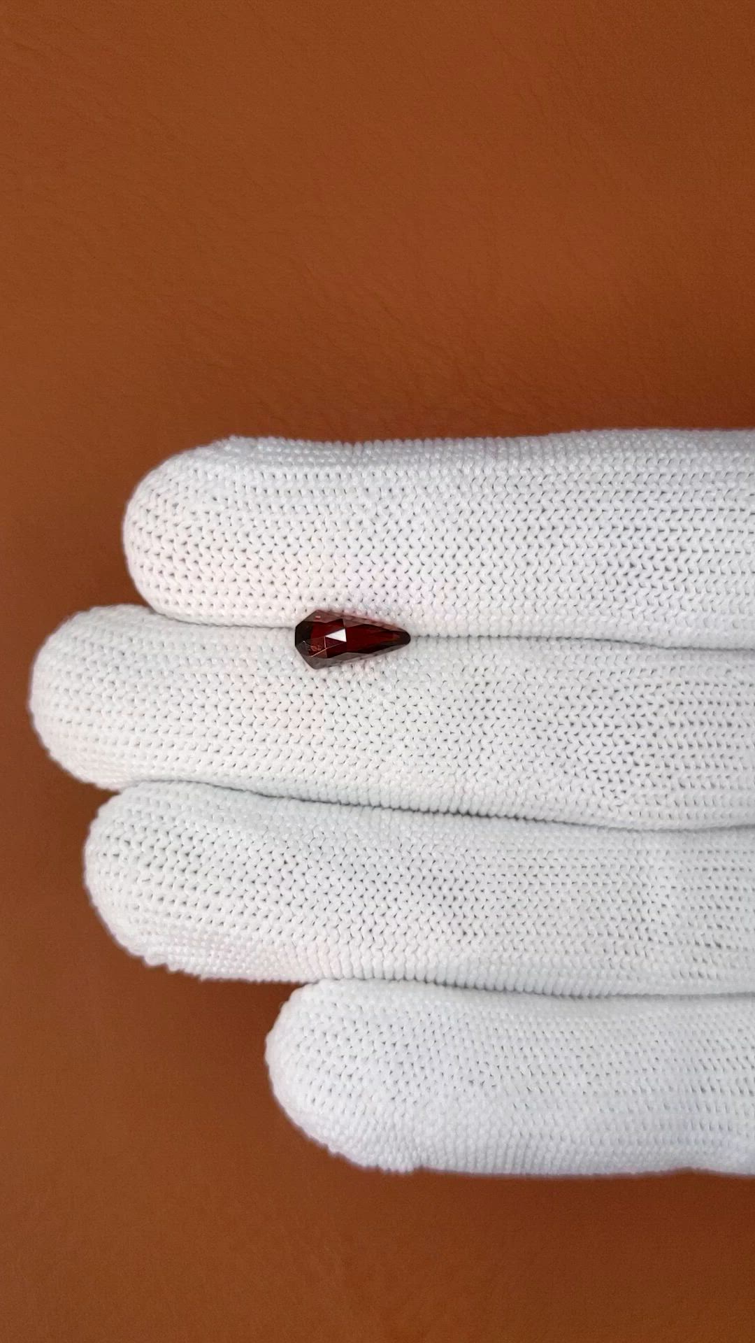 1.45 Ct. Red Almandine Garnet from Ceylon (Sri Lanka) Size Video
