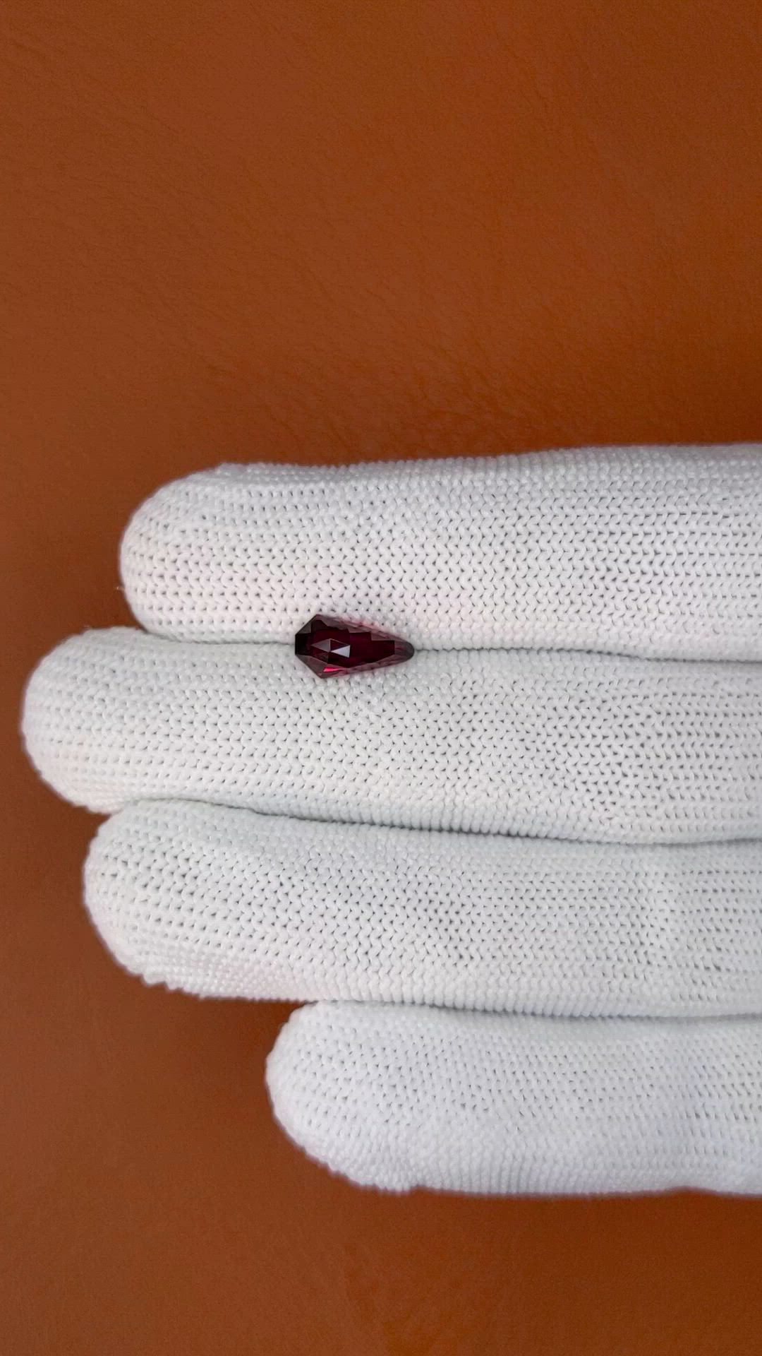 1.89 Ct. Red Almandine Garnet from Ceylon (Sri Lanka) Size Video