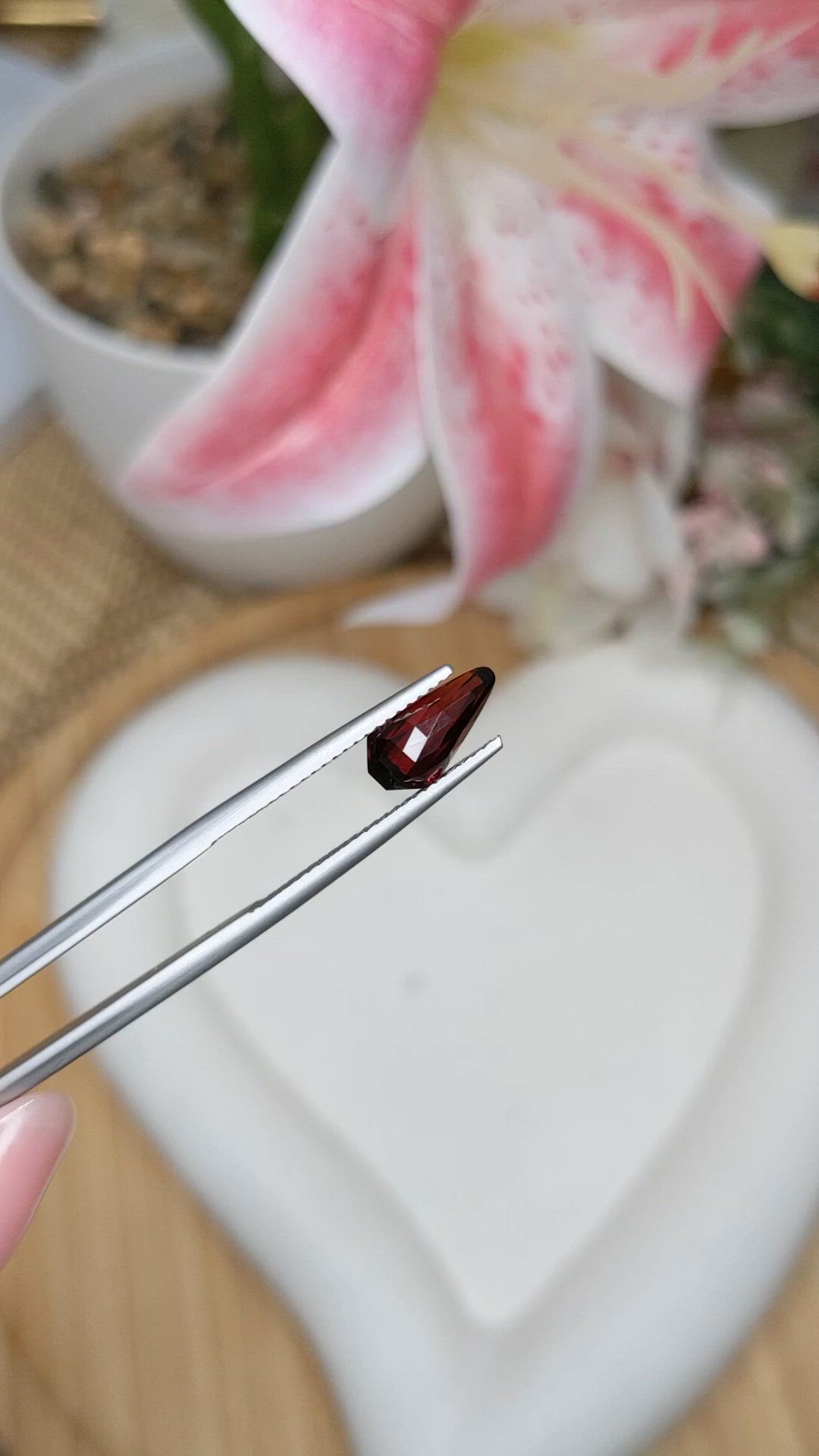1.89 Ct. Red Almandine Garnet from Ceylon (Sri Lanka) Size Video