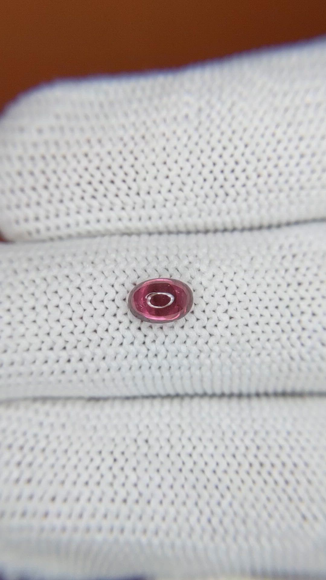 0.74 Ct. Pinkish Purple Cabochon Garnet from Ceylon (Sri Lanka) Size Video