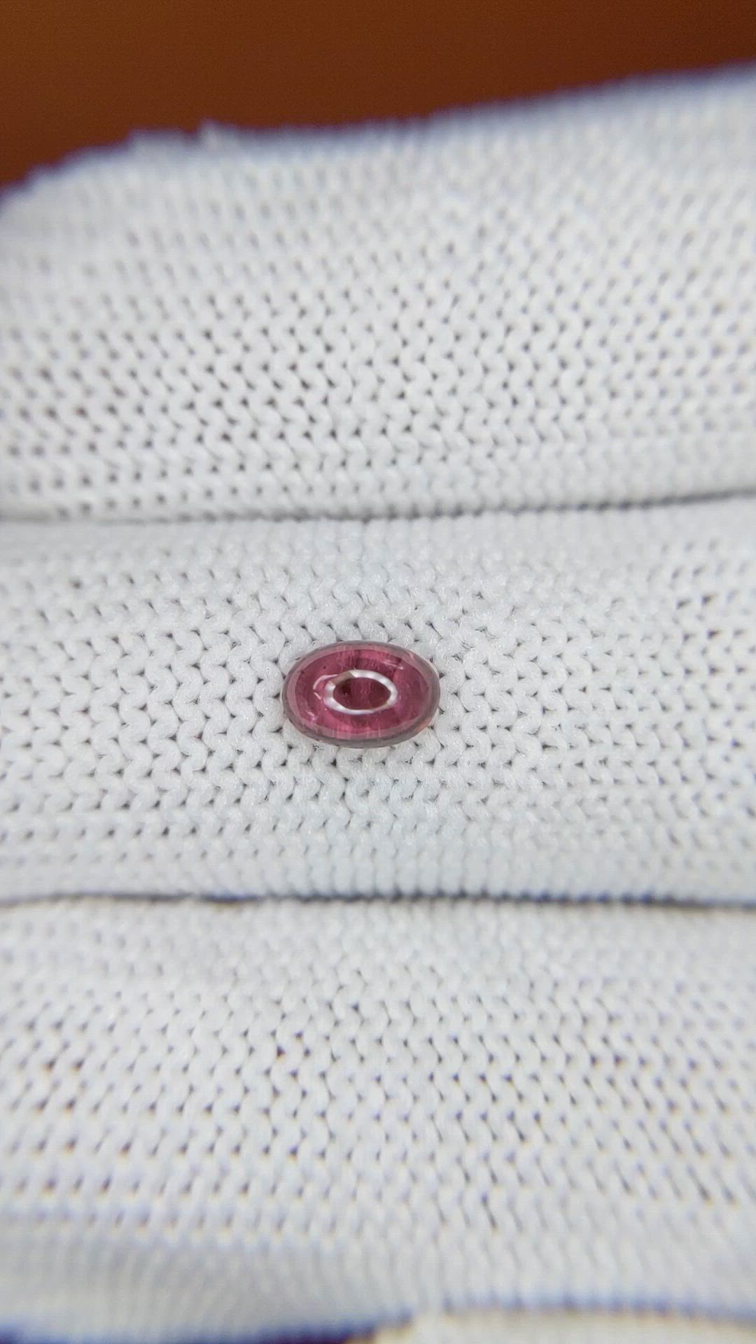 0.67 Ct. Pinkish Purple Cabochon Garnet from Ceylon (Sri Lanka) Size Video
