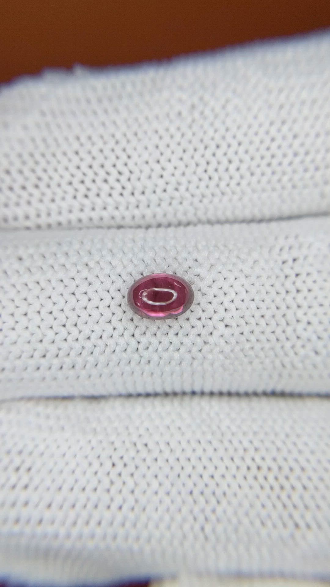 0.75 Ct. Pinkish Purple Cabochon Garnet from Ceylon (Sri Lanka) Size Video