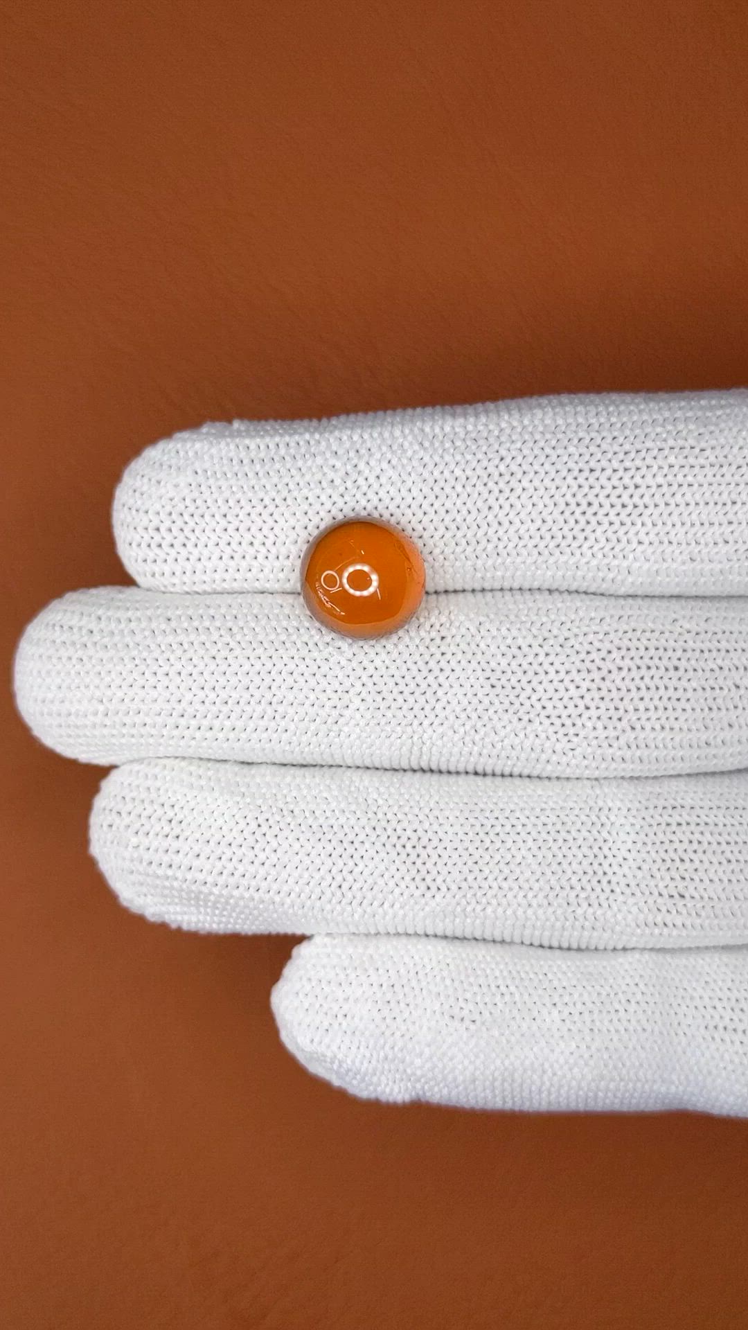 8.94 Ct. Orange Cabochon Hessonite Garnet from Madagascar Size Video