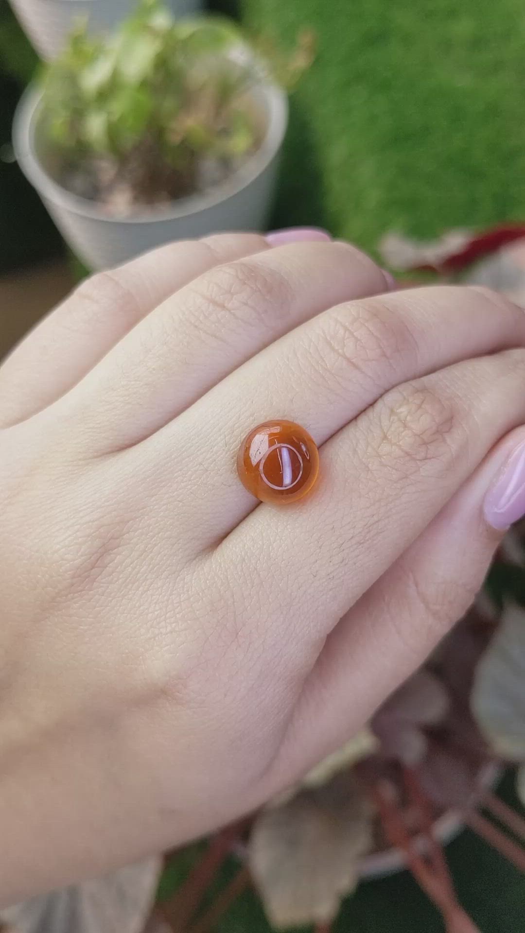 8.94 Ct. Orange Cabochon Hessonite Garnet from Madagascar Size Video