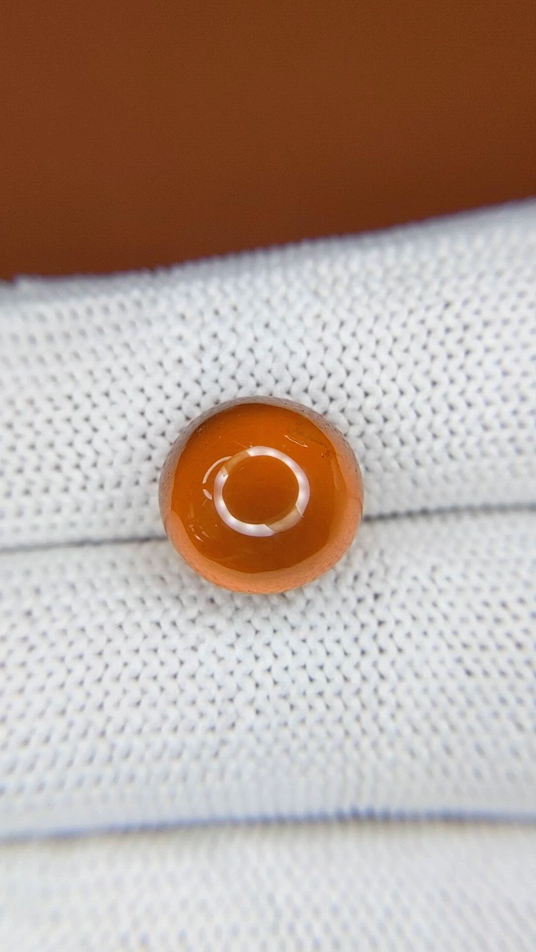 8.94 Ct. Orange Cabochon Hessonite Garnet from Madagascar Size Video