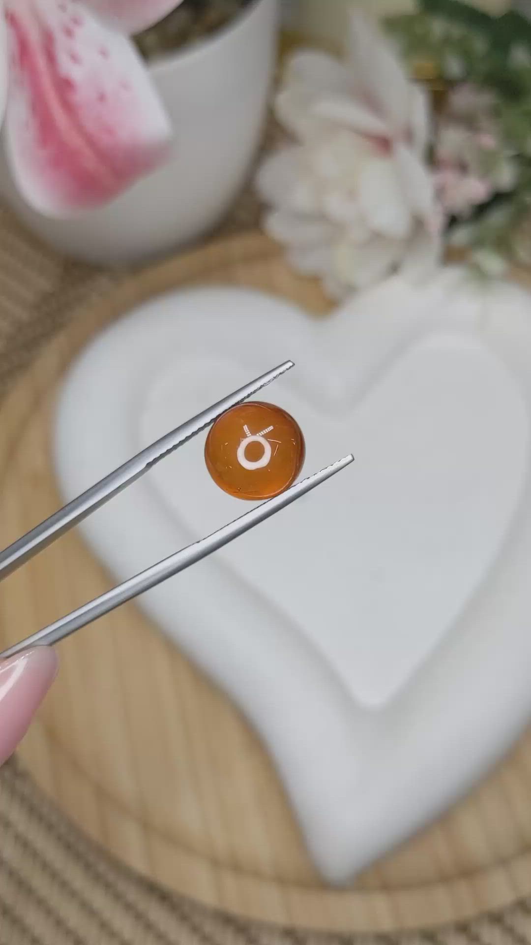 8.94 Ct. Orange Cabochon Hessonite Garnet from Madagascar Size Video