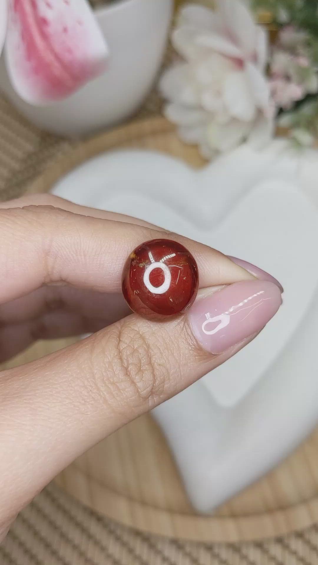 13.29 Ct. Reddish Orange Cabochon Hessonite Garnet from Madagascar Size Video