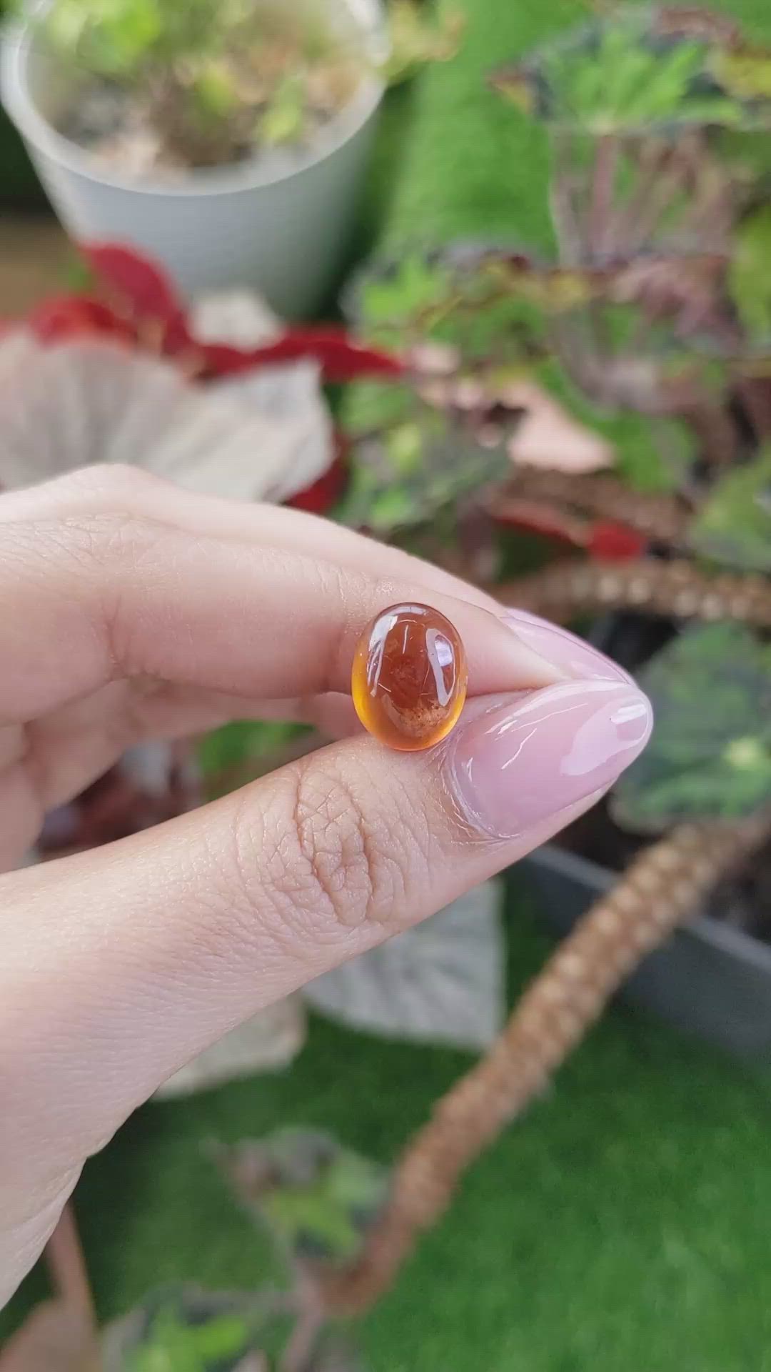 7.38 Ct. Orange Cabochon Hessonite Garnet from Madagascar Size Video