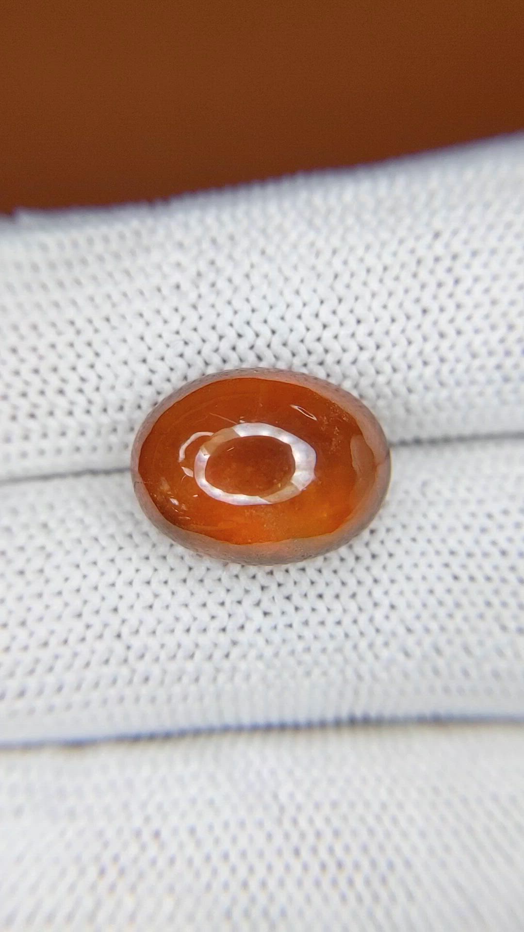 11.67 Ct. Orange Cabochon Hessonite Garnet from Madagascar Size Video