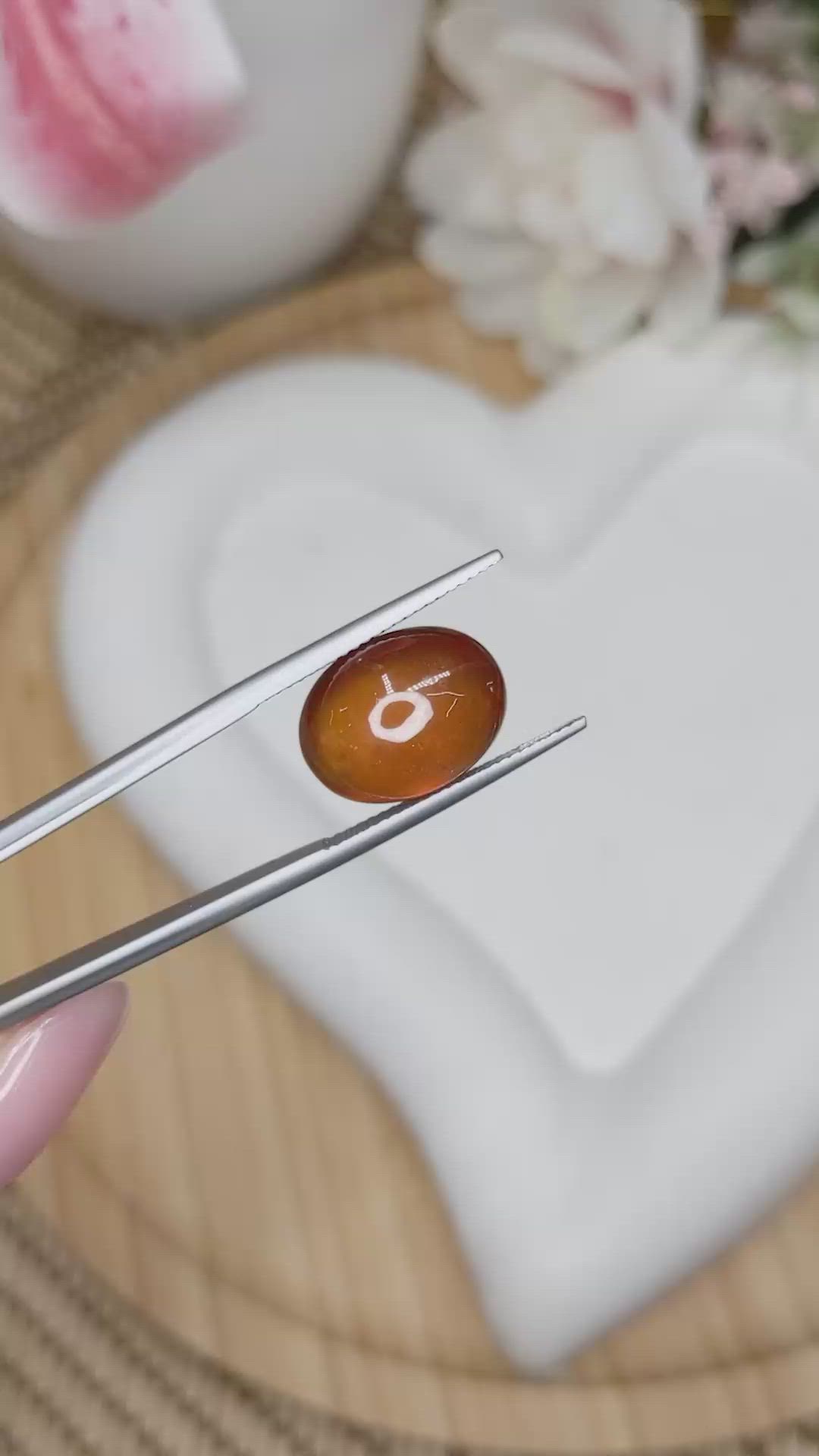 11.67 Ct. Orange Cabochon Hessonite Garnet from Madagascar Size Video