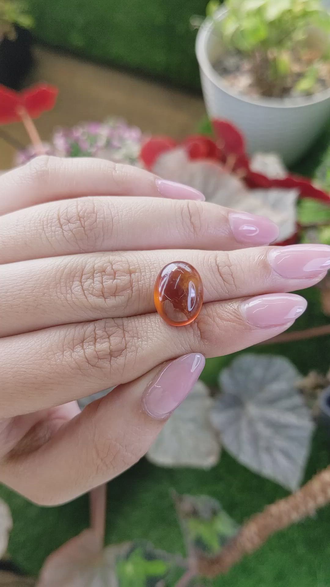 11.67 Ct. Orange Cabochon Hessonite Garnet from Madagascar Size Video