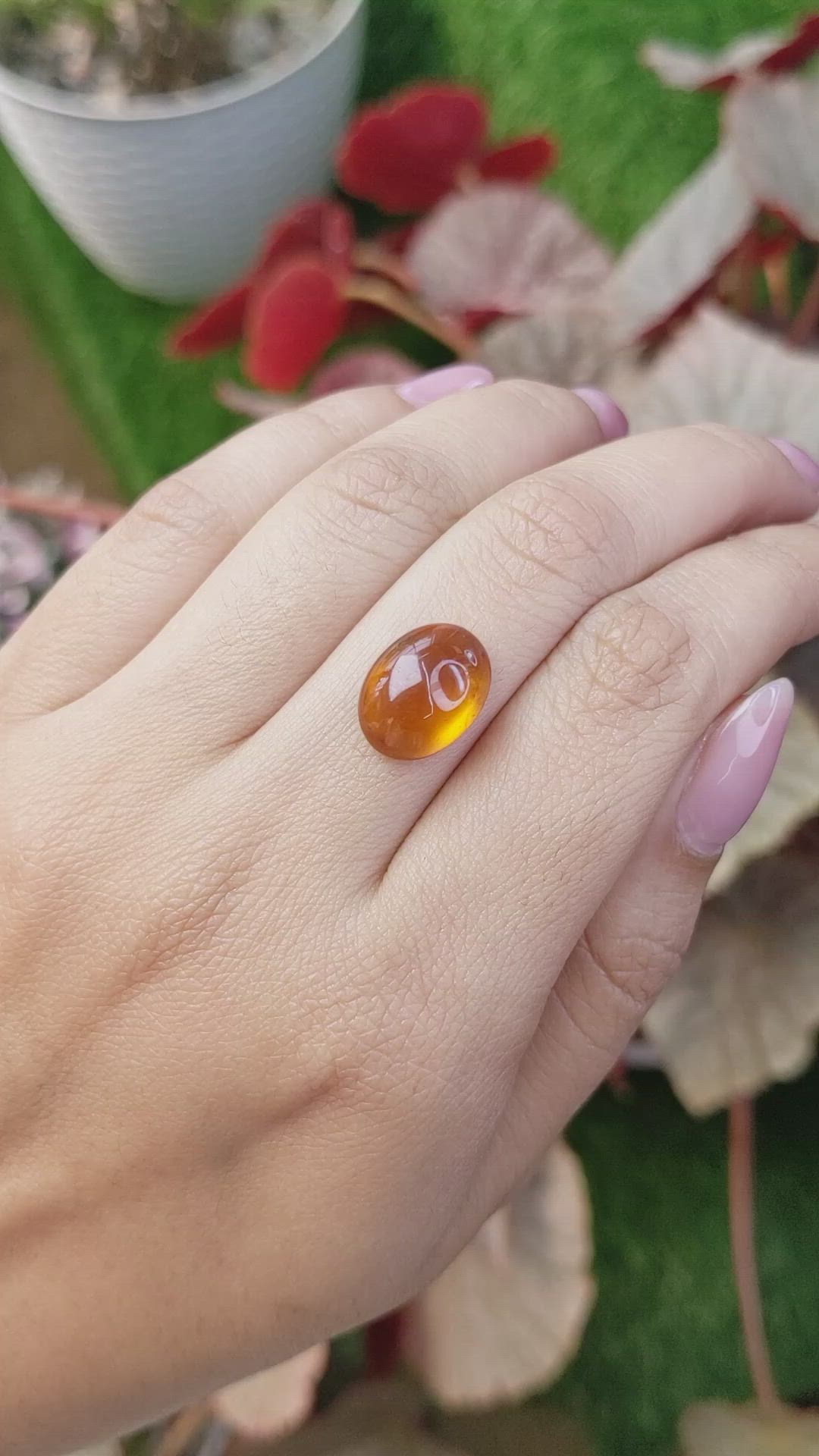 7.50 Ct. Orange Cabochon Hessonite Garnet from Madagascar Size Video