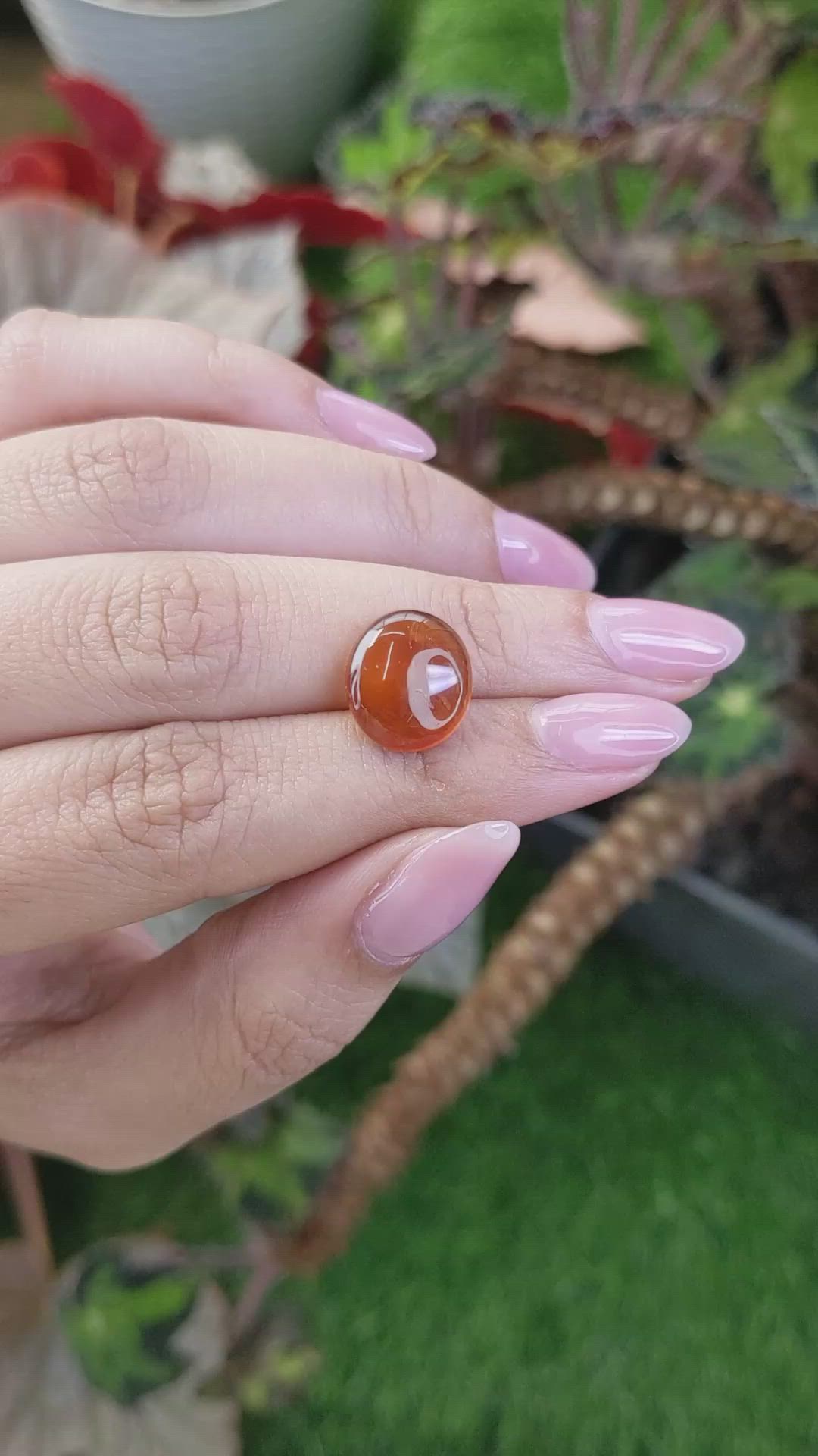 6.92 Ct. Orange Cabochon Hessonite Garnet from Madagascar Size Video