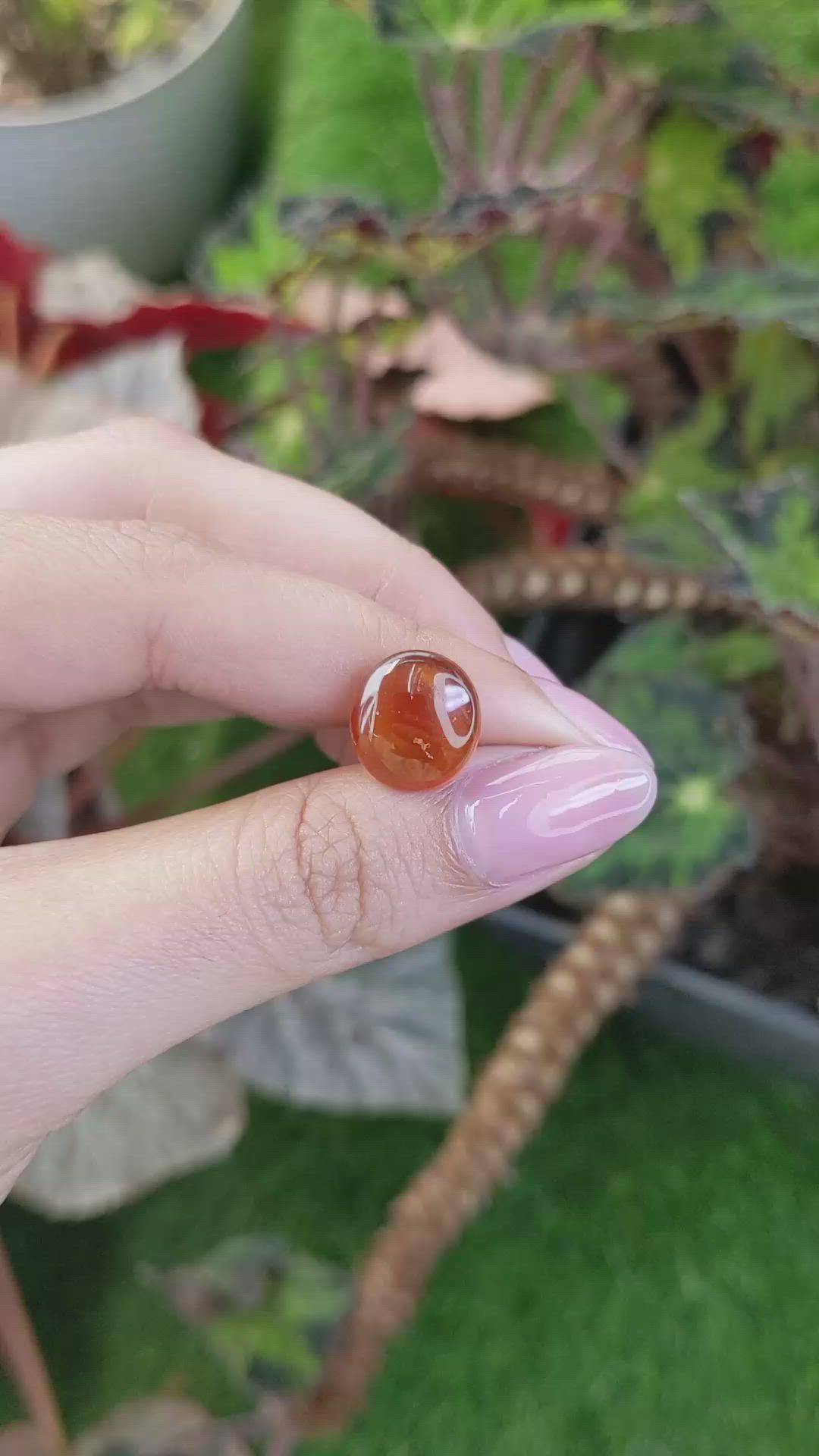 6.92 Ct. Orange Cabochon Hessonite Garnet from Madagascar Size Video