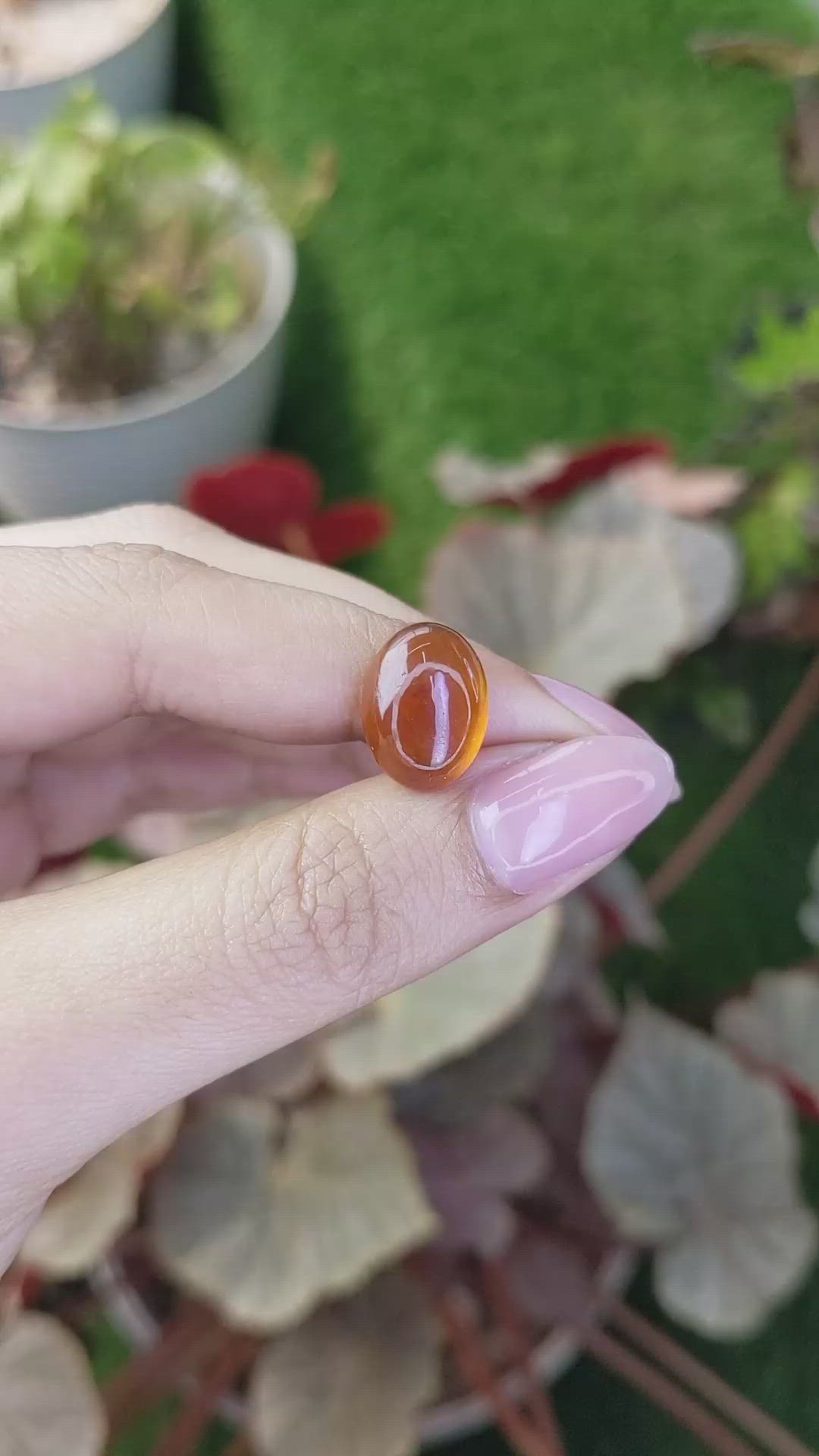 8.75 Ct. Orange Cabochon Hessonite Garnet from Madagascar Size Video