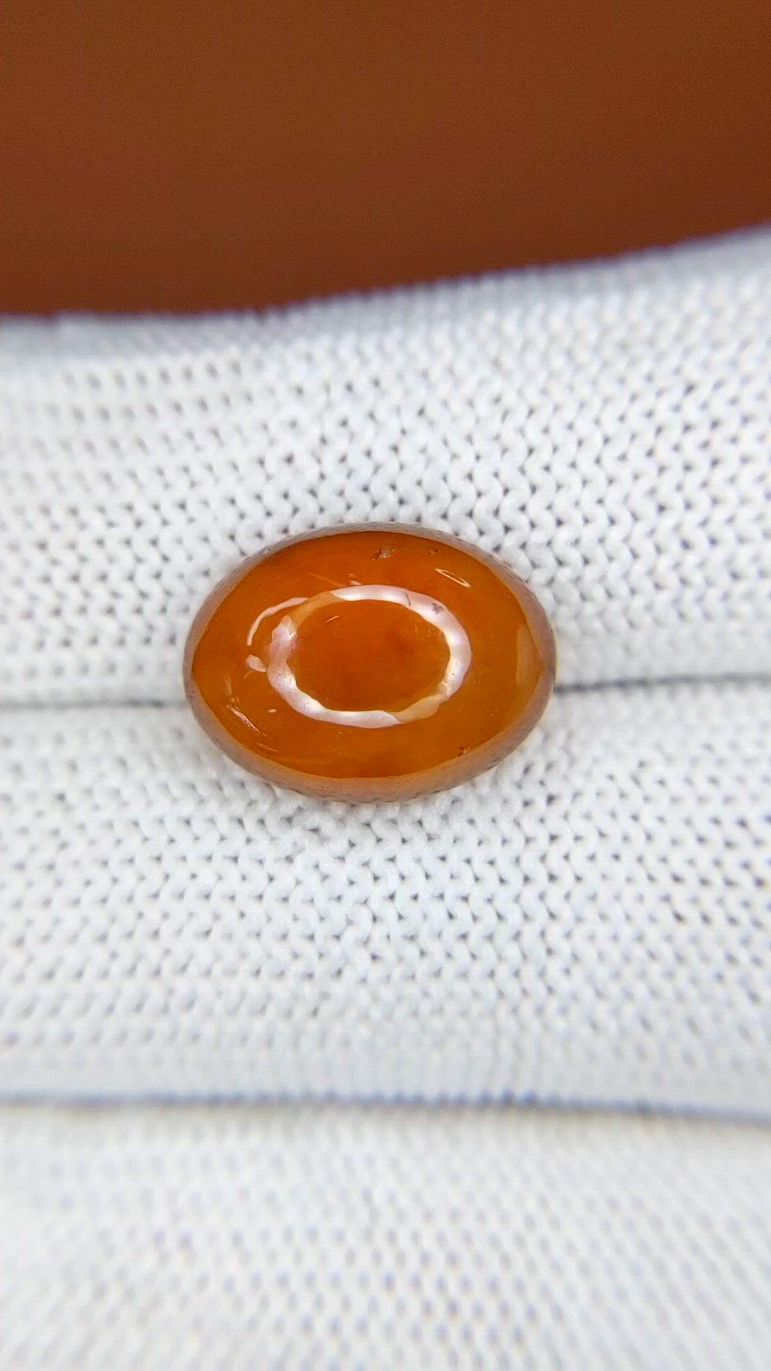 8.75 Ct. Orange Cabochon Hessonite Garnet from Madagascar Size Video