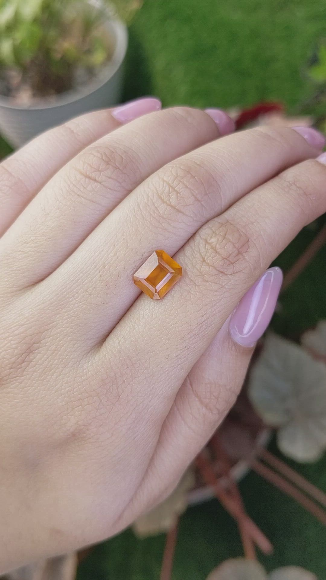 2.75 Ct. Yellowish Orange Hessonite Garnet from Madagascar Size Video