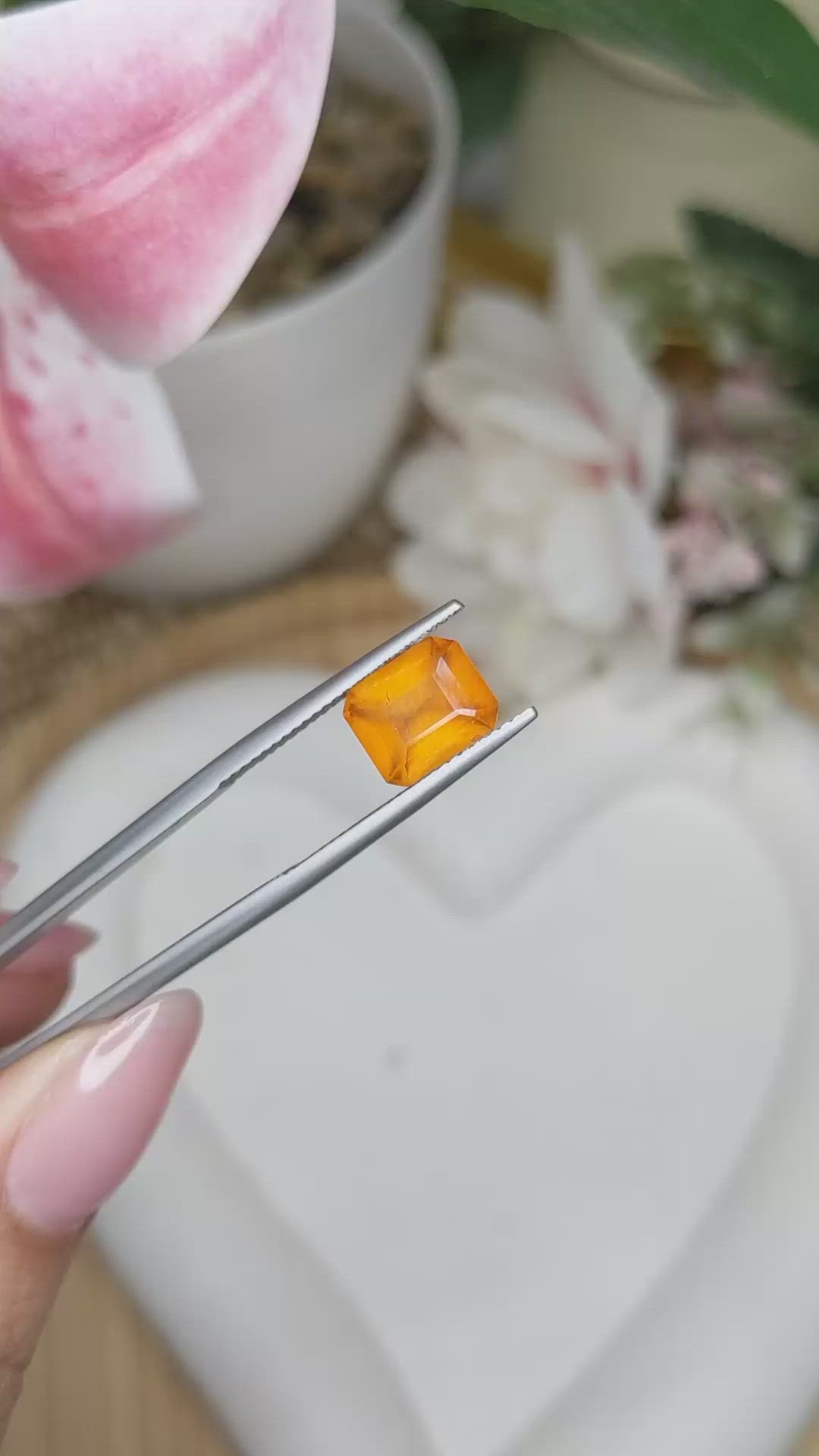 2.75 Ct. Yellowish Orange Hessonite Garnet from Madagascar Size Video
