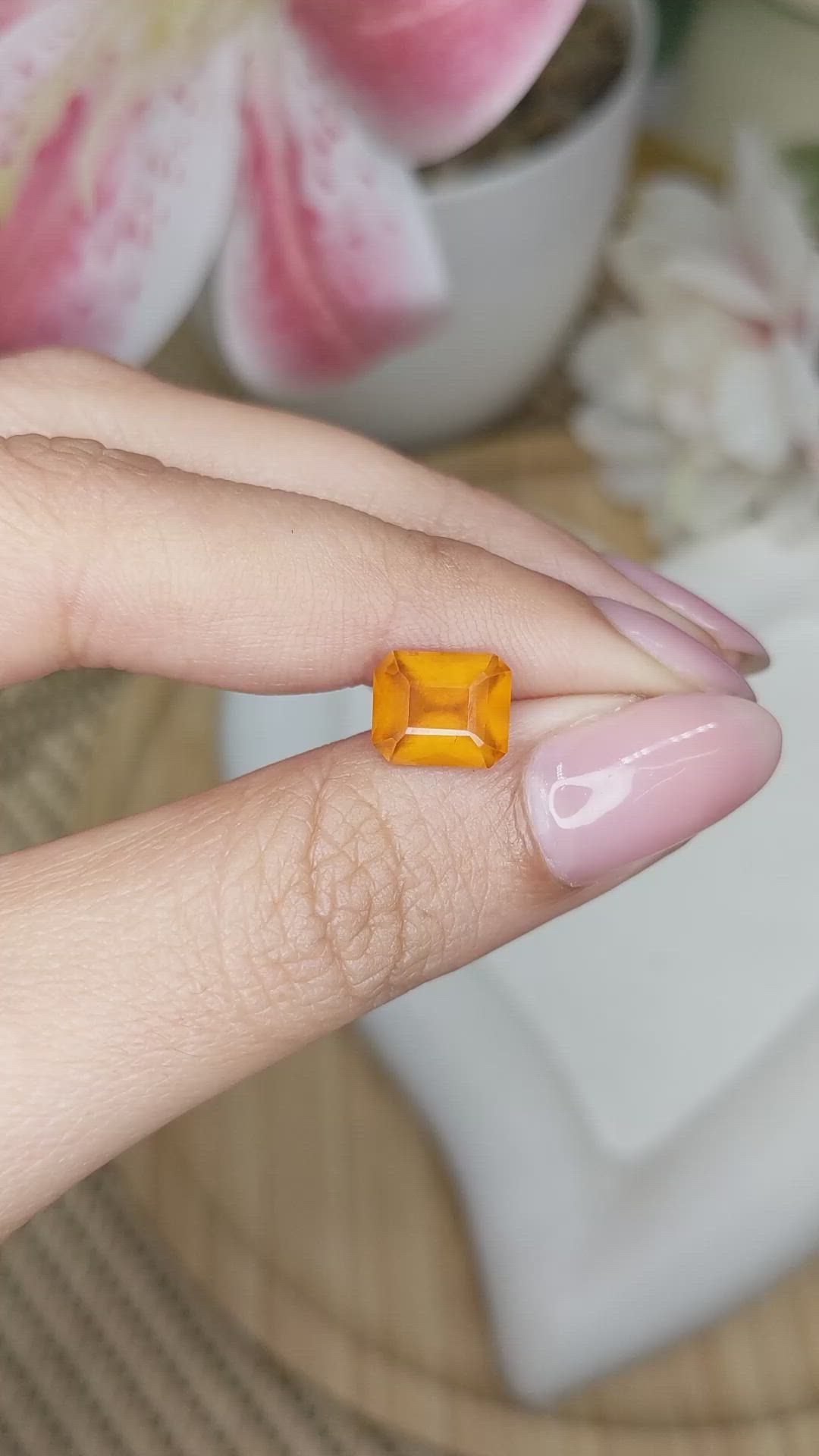 2.75 Ct. Yellowish Orange Hessonite Garnet from Madagascar Size Video