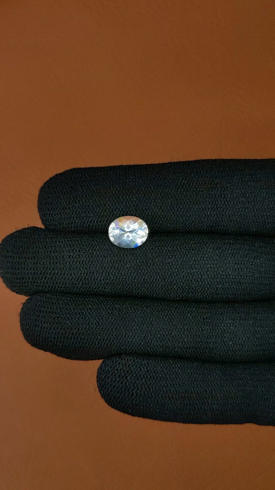 2.22 Ct. Rainbow Moonstone from Ceylon (Sri Lanka) Size Video