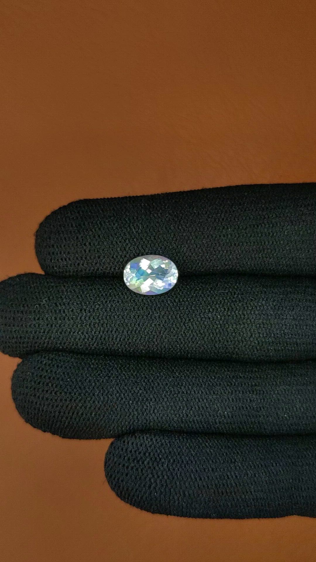 2.16 Ct. Rainbow Moonstone from Ceylon (Sri Lanka) Size Video