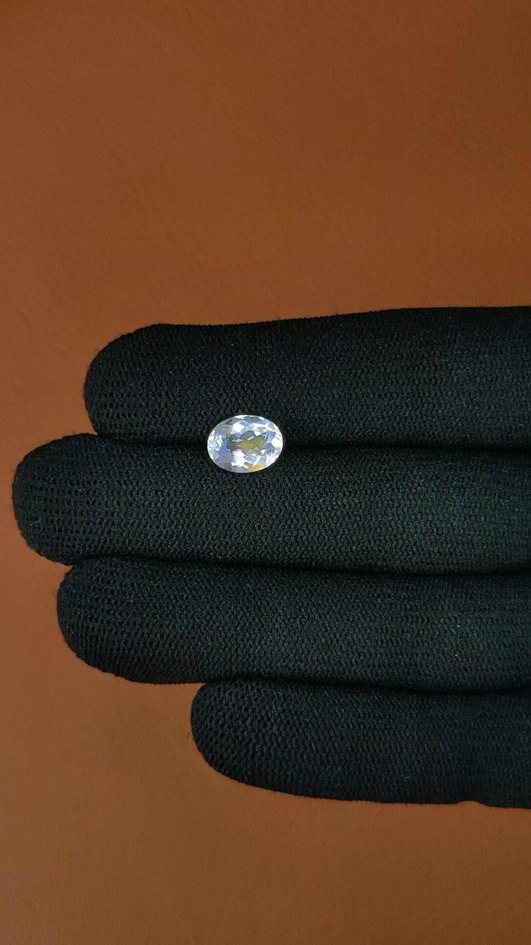 2.20 Ct. Rainbow Moonstone from Ceylon (Sri Lanka) Size Video