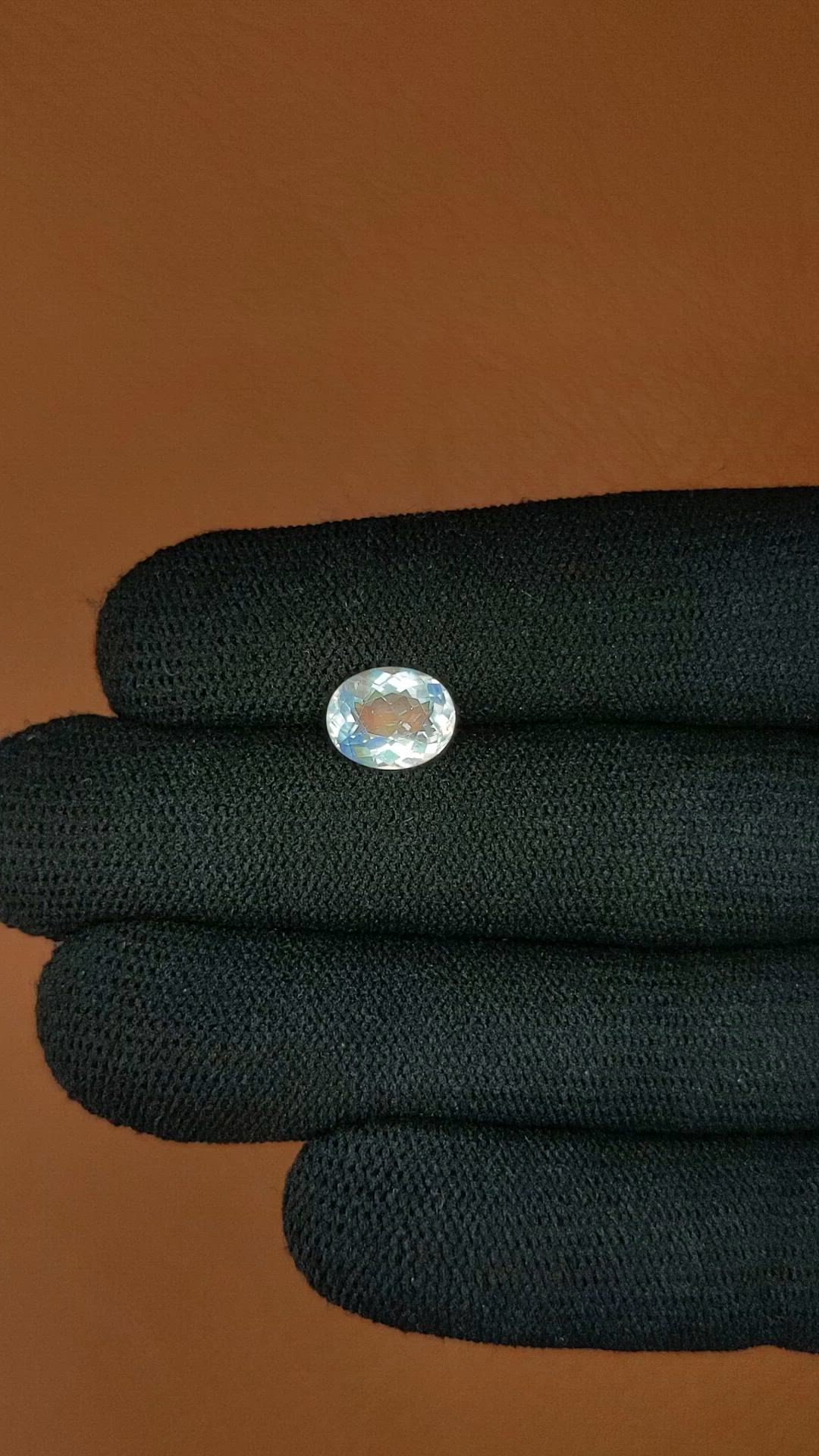 2.12 Ct. Rainbow Moonstone from Ceylon (Sri Lanka) Size Video