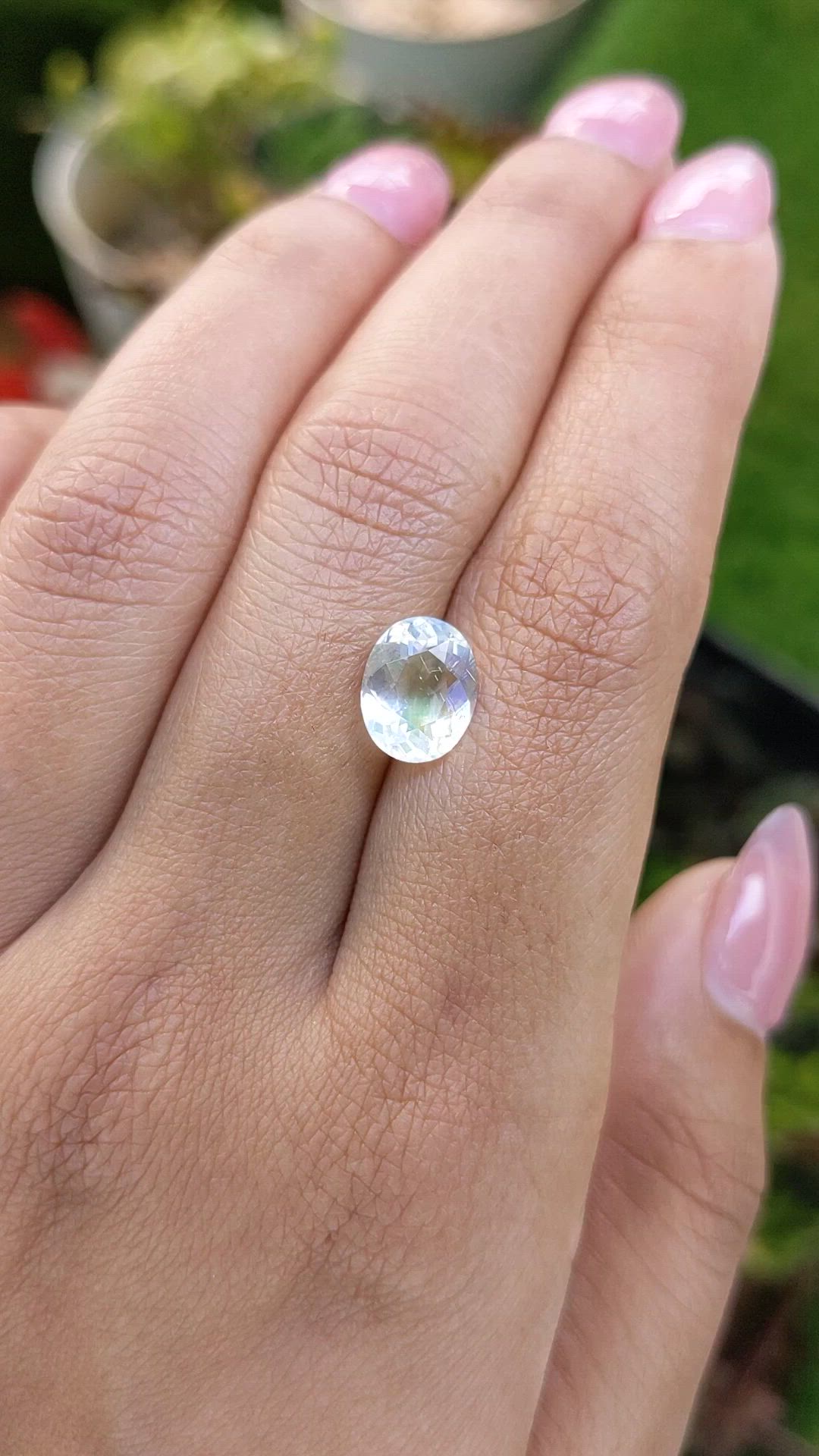 2.12 Ct. Rainbow Moonstone from Ceylon (Sri Lanka) Size Video