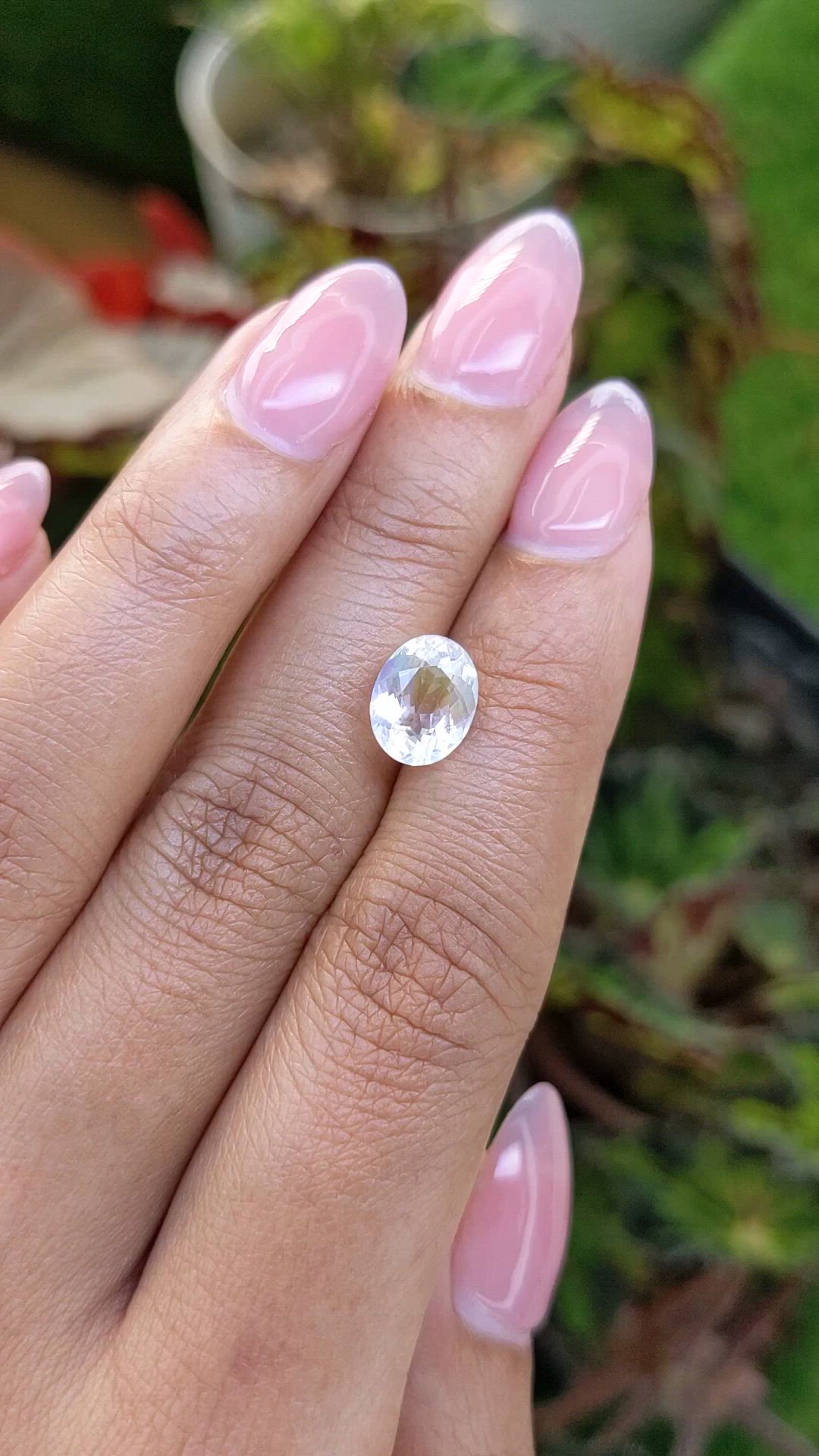 2.11 Ct. Rainbow Moonstone from Ceylon (Sri Lanka) Size Video