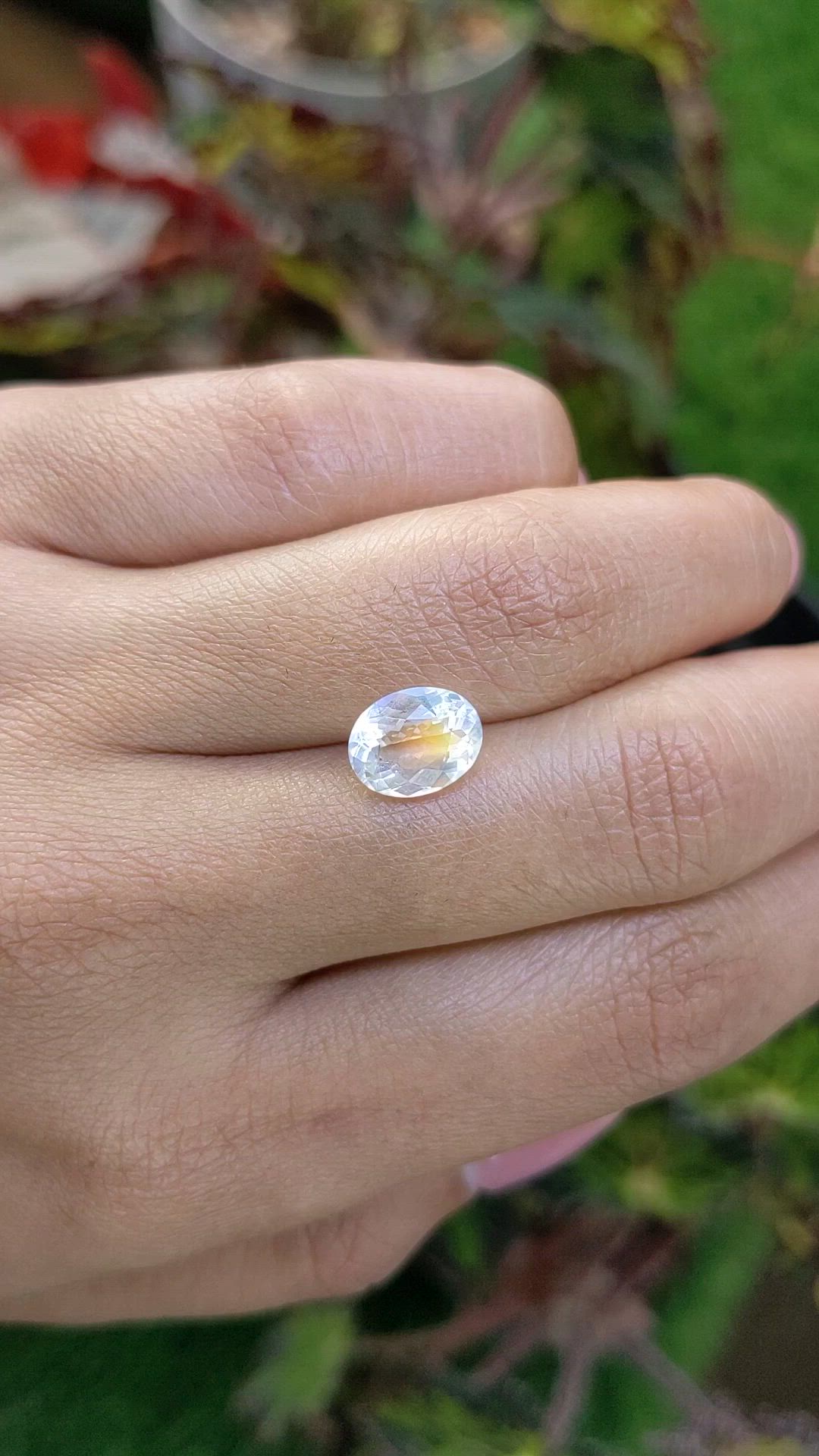 2.11 Ct. Rainbow Moonstone from Ceylon (Sri Lanka) Size Video
