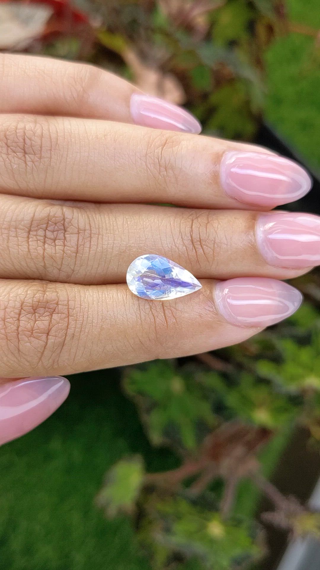 2.54 Ct. Rainbow Moonstone from Ceylon (Sri Lanka) Size Video