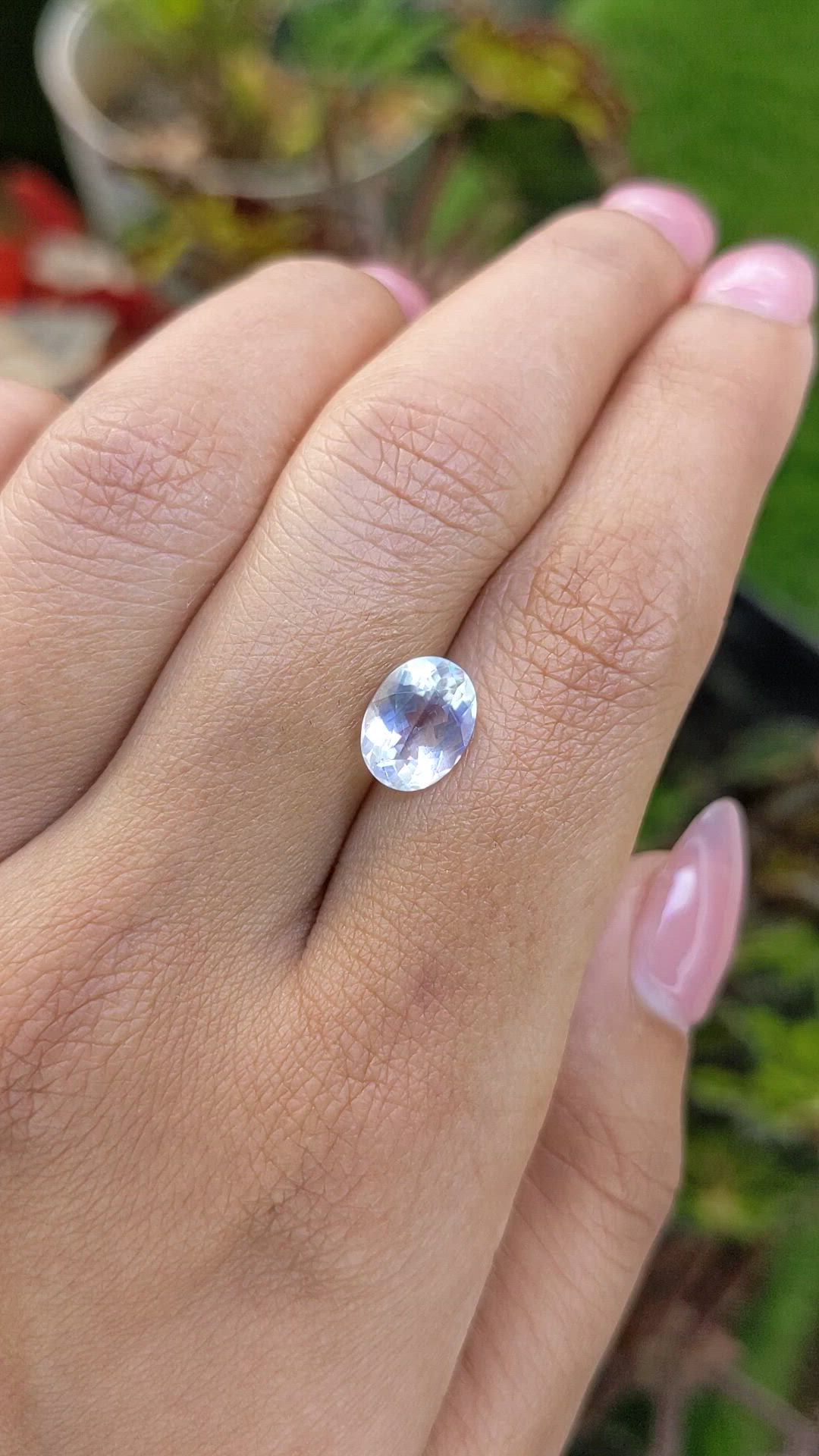 1.96 Ct. Rainbow Moonstone from Ceylon (Sri Lanka) Size Video