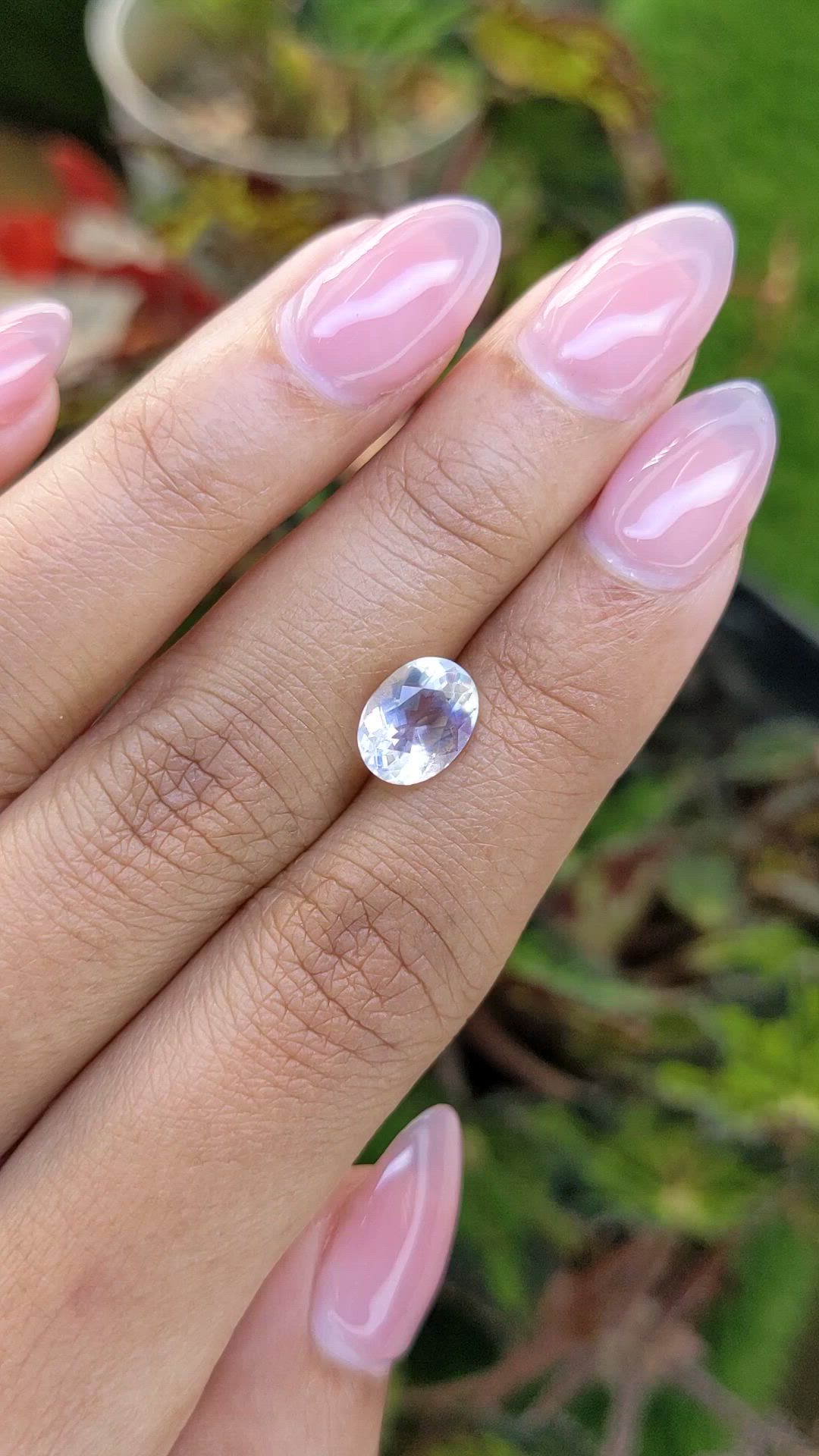1.96 Ct. Rainbow Moonstone from Ceylon (Sri Lanka) Size Video