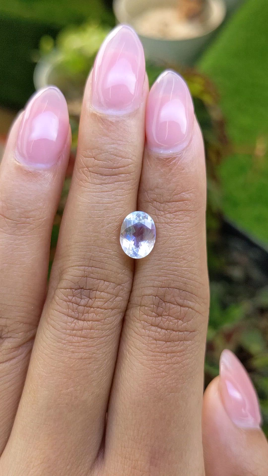 1.96 Ct. Rainbow Moonstone from Ceylon (Sri Lanka) Size Video